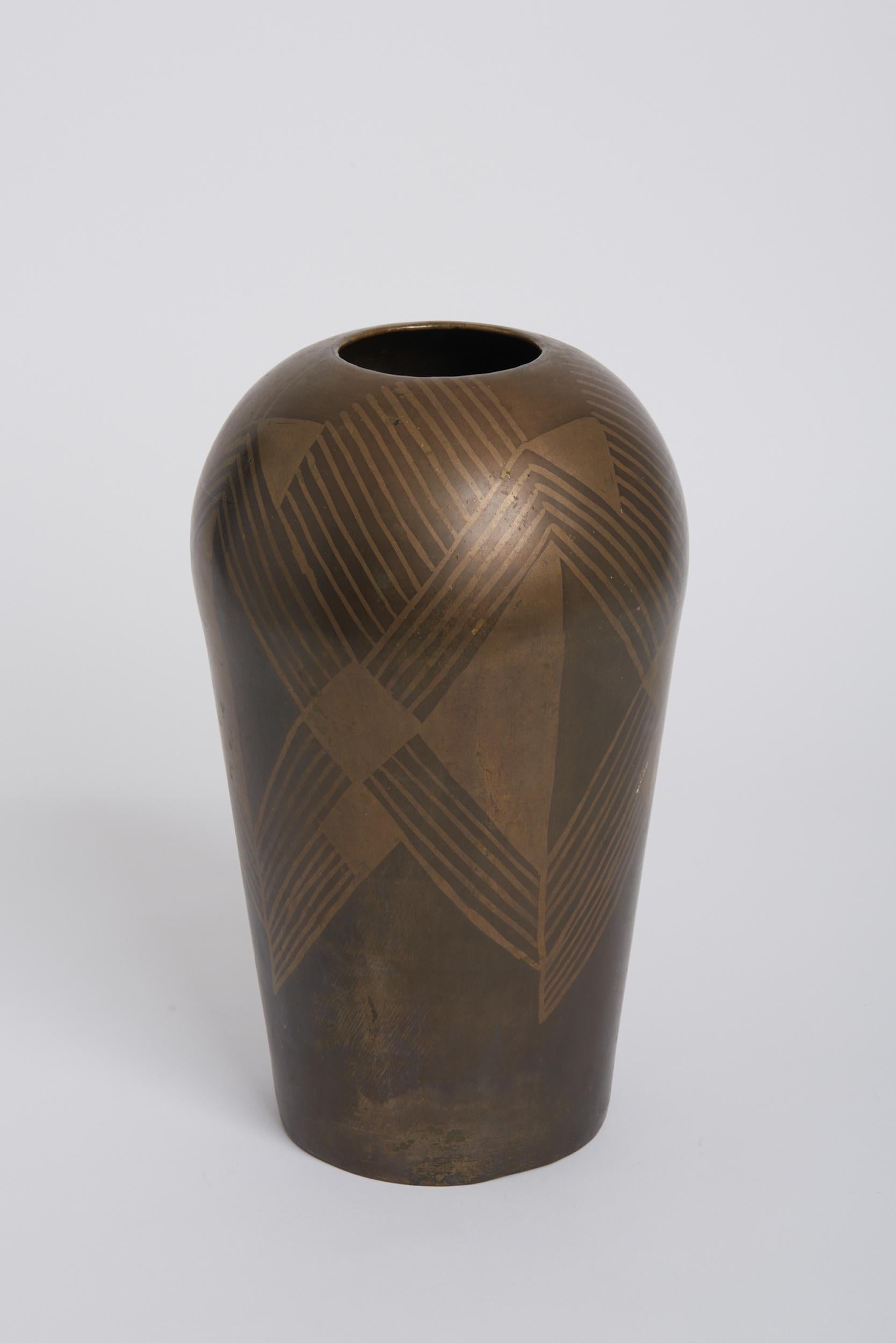 Art Deco Dinanderie Vase In Good Condition In London, GB