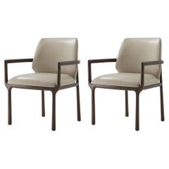 Art Deco Dining Armchairs - Leather