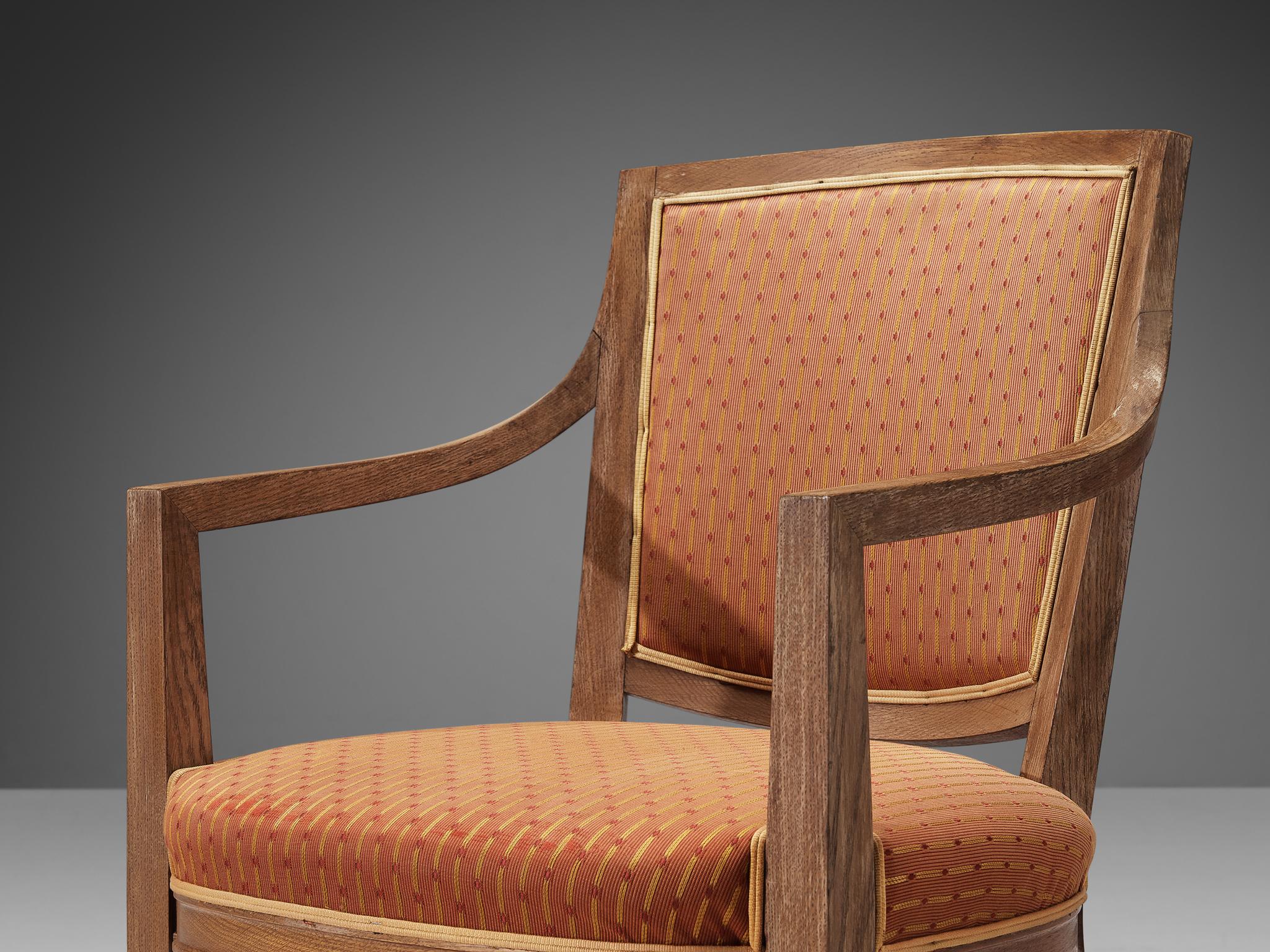 Art Deco Dining Chair in Oak and Fabric Upholstery  For Sale 1