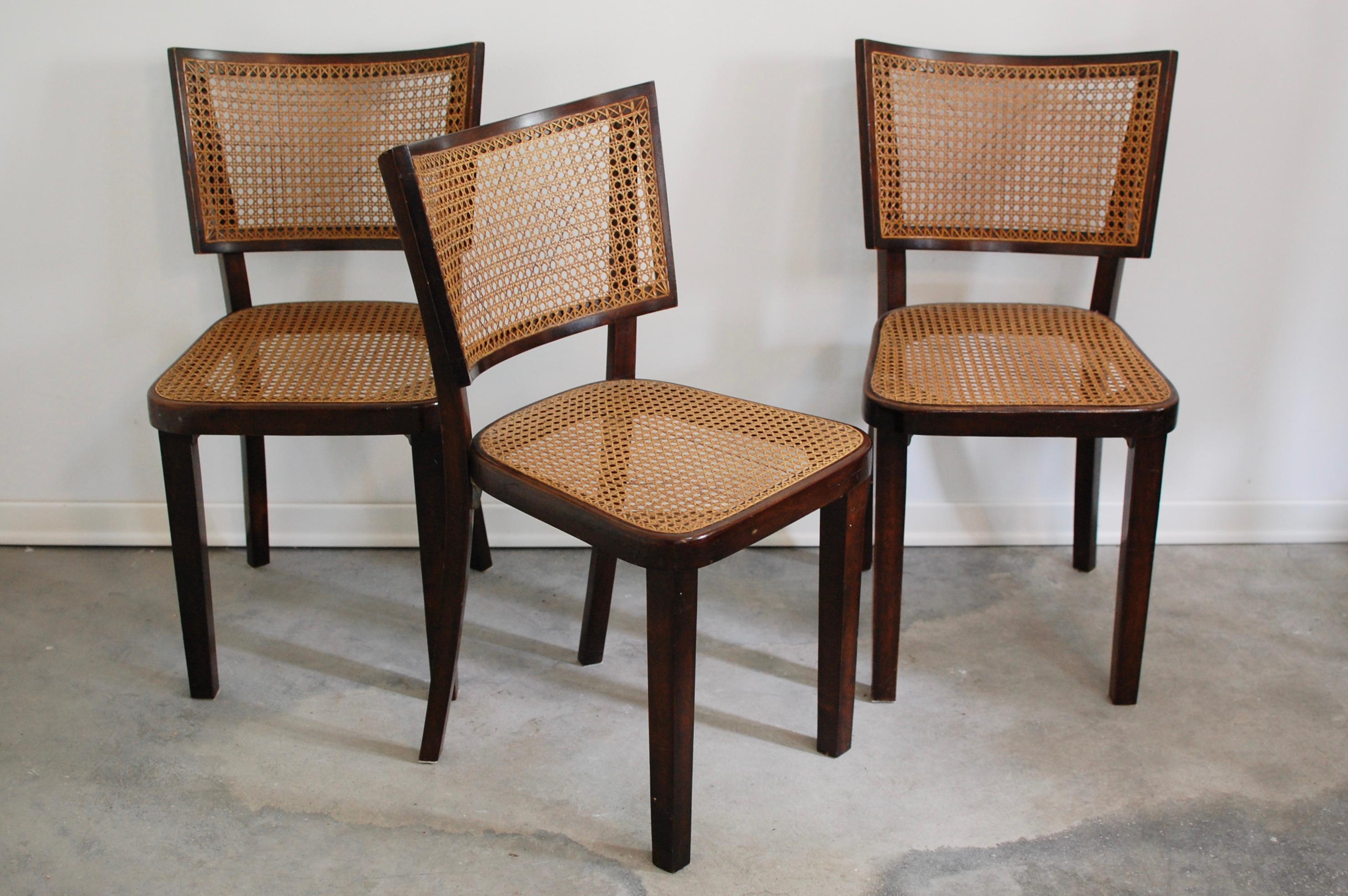 Rare Art Deco dining chairs, sewed-cane seat and back
Material: wood, sewed cane
Period: 1920s
Style: Art Deco
Condition: excellent original condition.
 