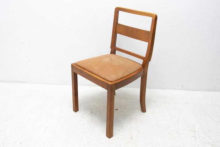 Art Deco Dining Chairs, 1930´s, Czechoslovakia, Set of 3 For Sale 7