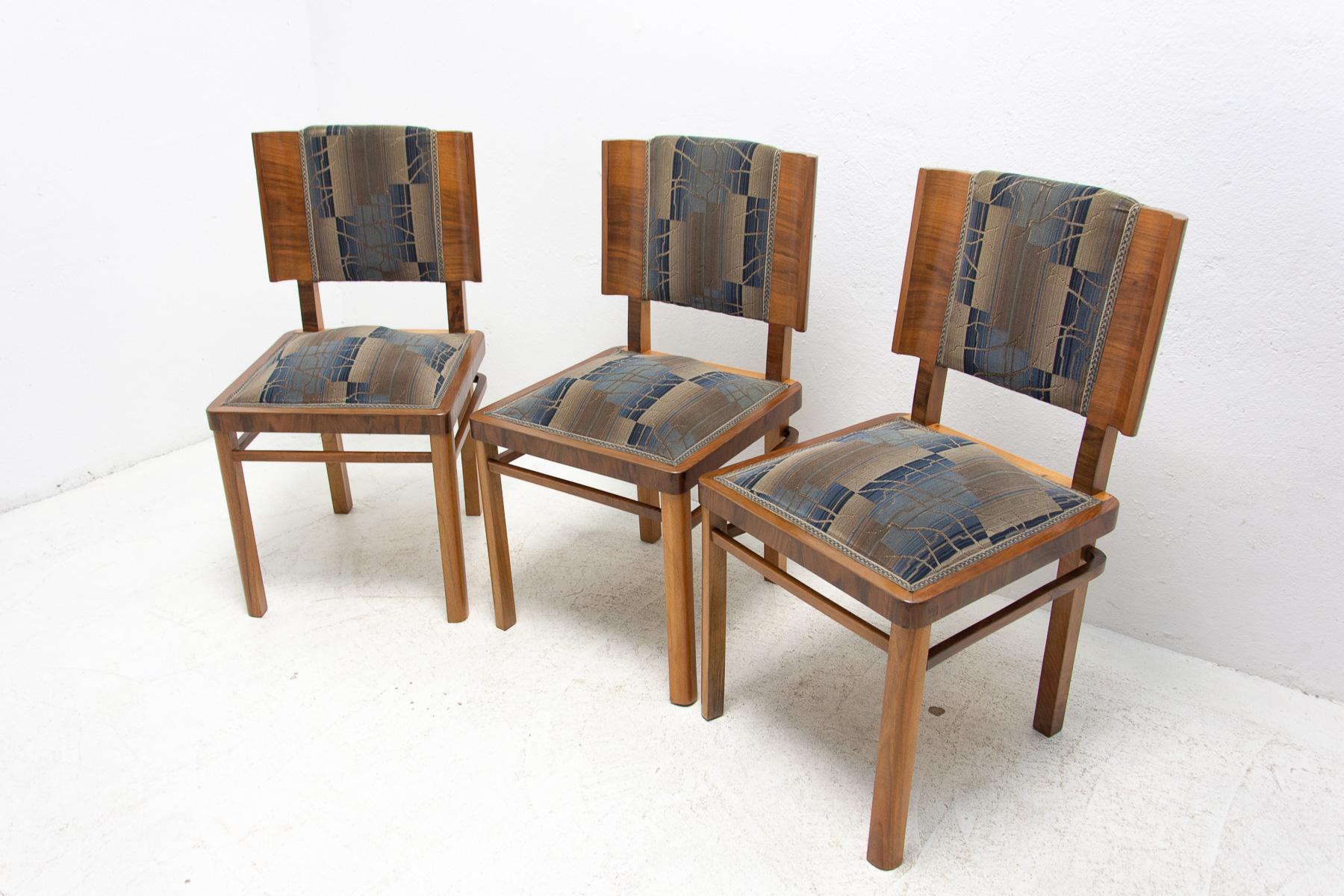 20th Century Art Deco Dining Chairs, 1930´S, Czechoslovakia, Set of 3 For Sale