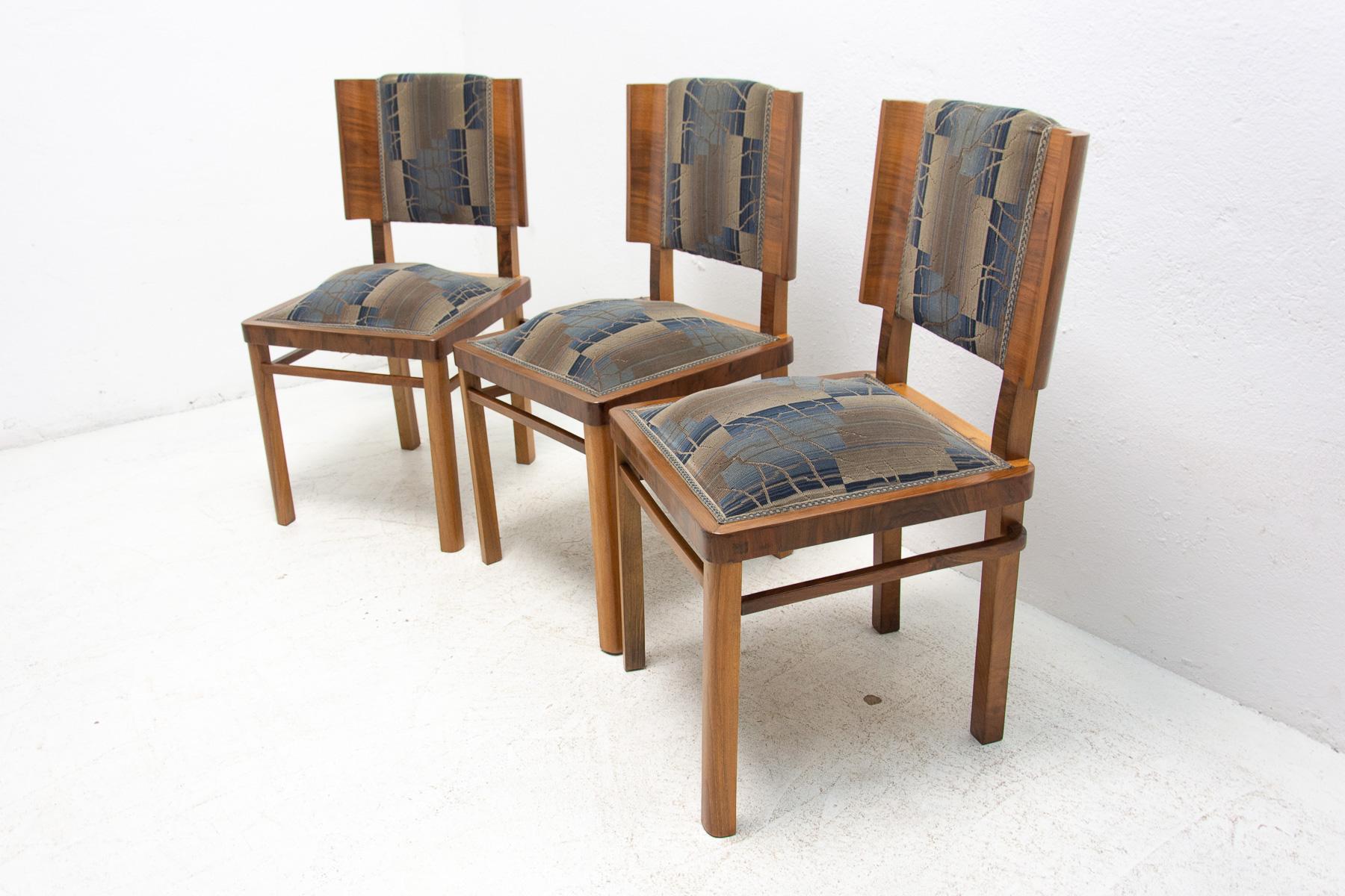 Art Deco Dining Chairs, 1930´S, Czechoslovakia, Set of 3 For Sale 1