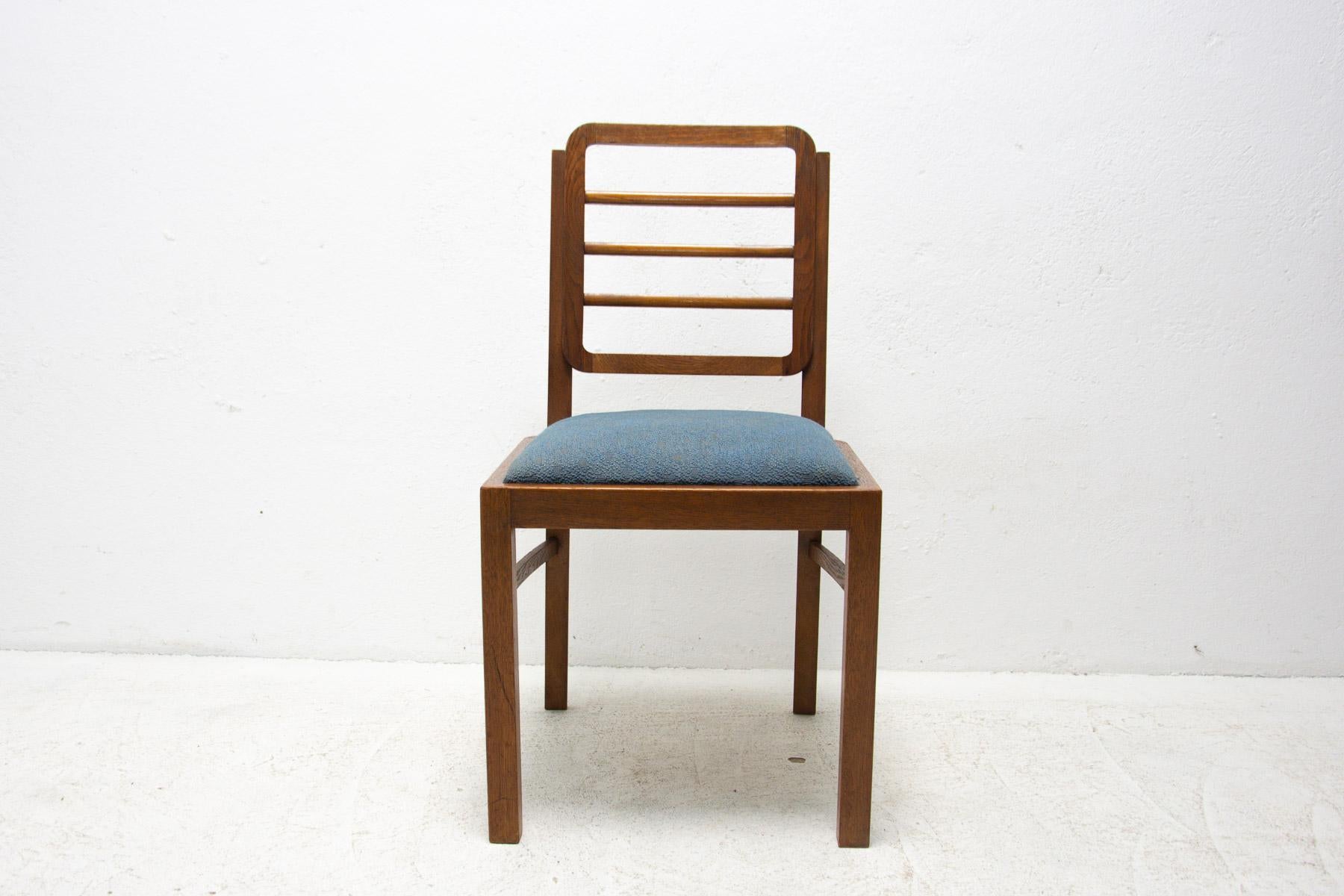 Art Deco Dining Chairs, 1930's, Czechoslovakia, Set of 4 1