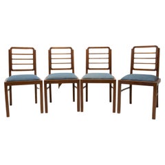 Art Deco Dining Chairs, 1930's, Czechoslovakia, Set of 4