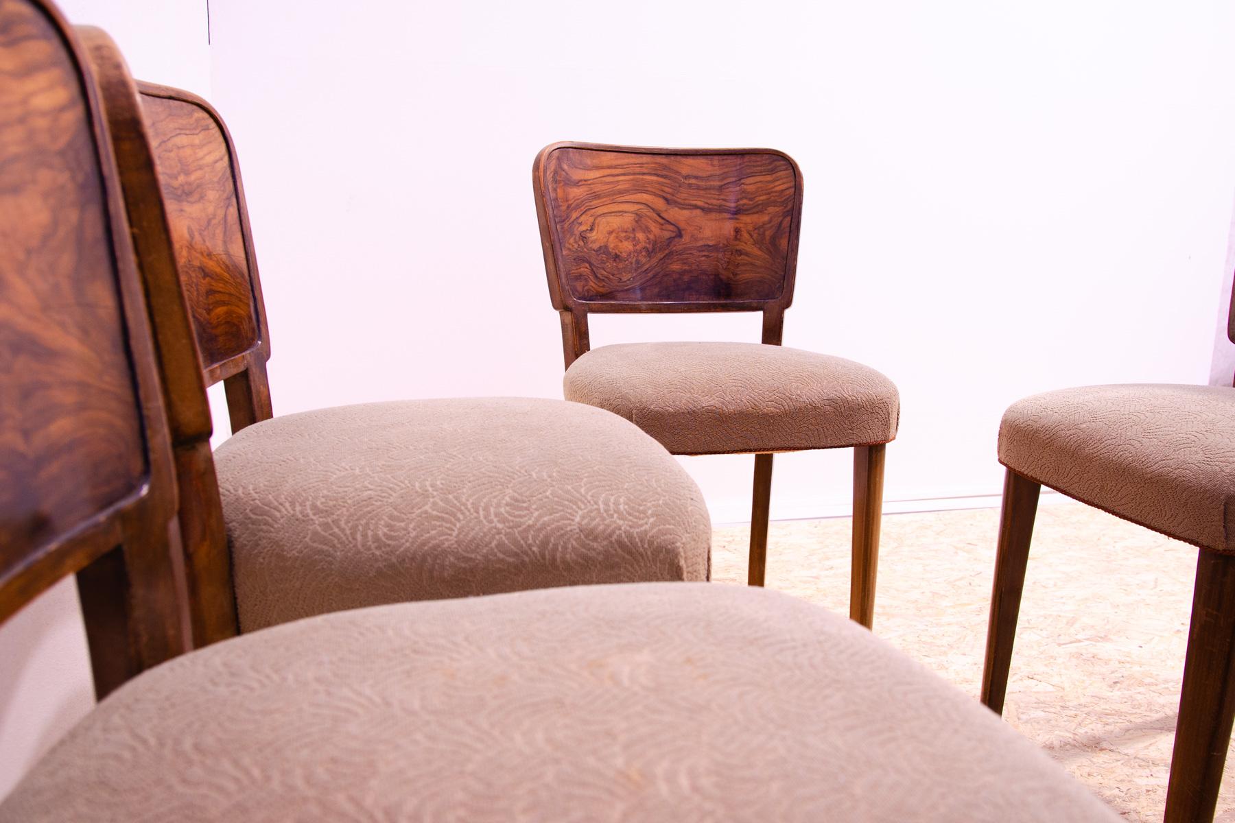 Art Deco dining chairs, 1930´s, Czechoslovakia, set of 6 For Sale 2