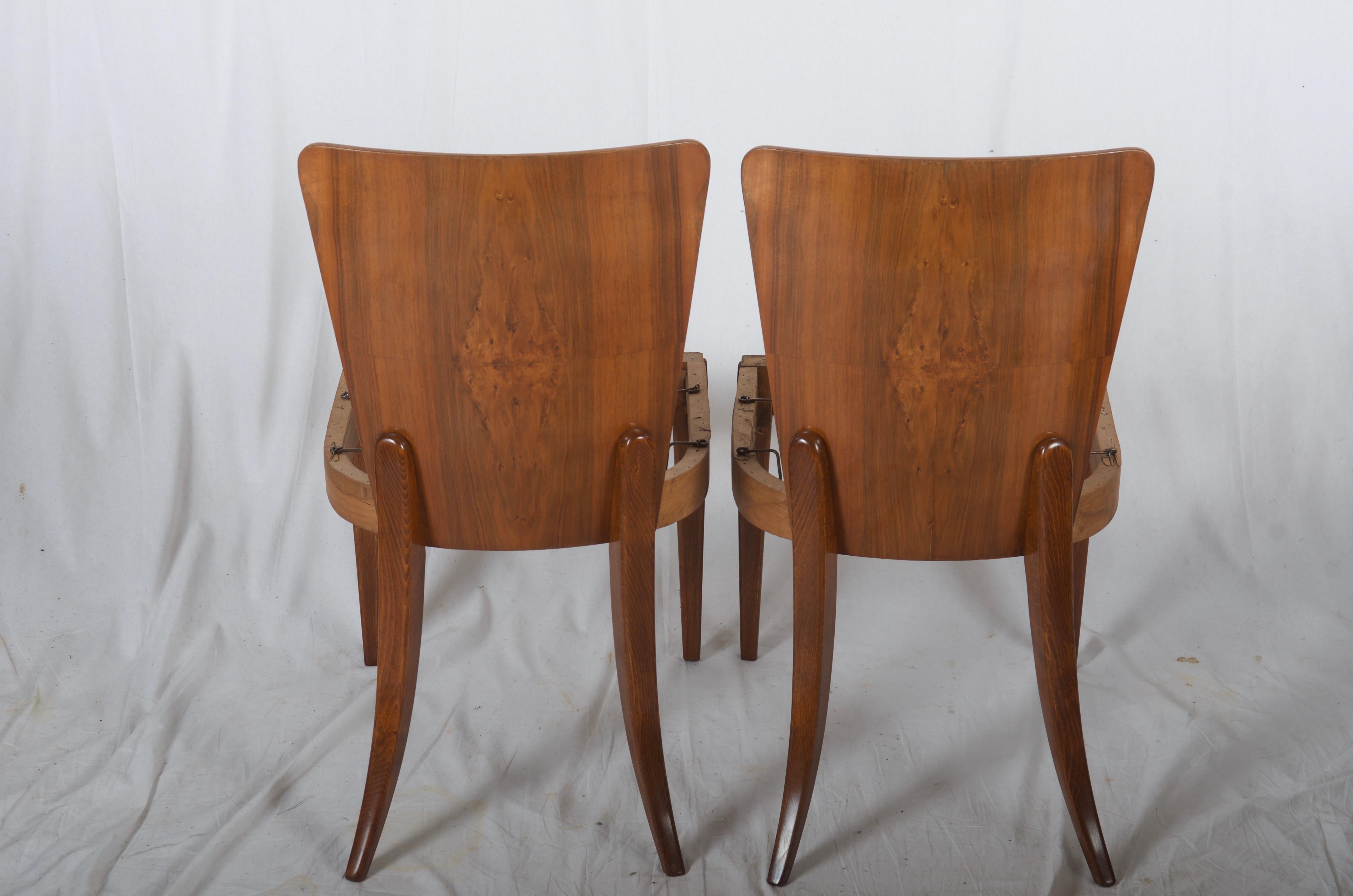 Art Deco Dining Chairs by Jindrich Halabala For Sale 10