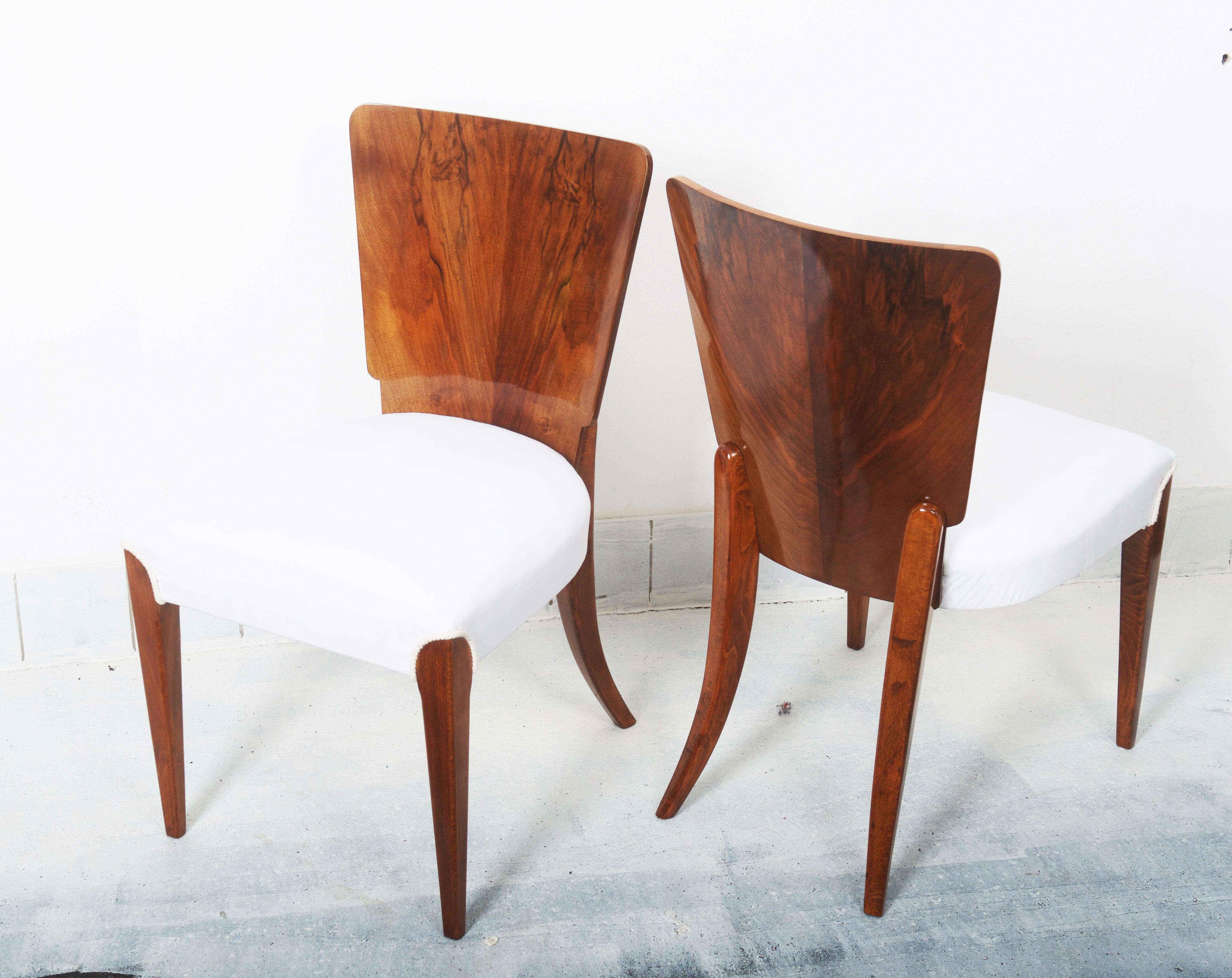 Czech Art Deco Dining Chairs by Jindrich Halabala For Sale