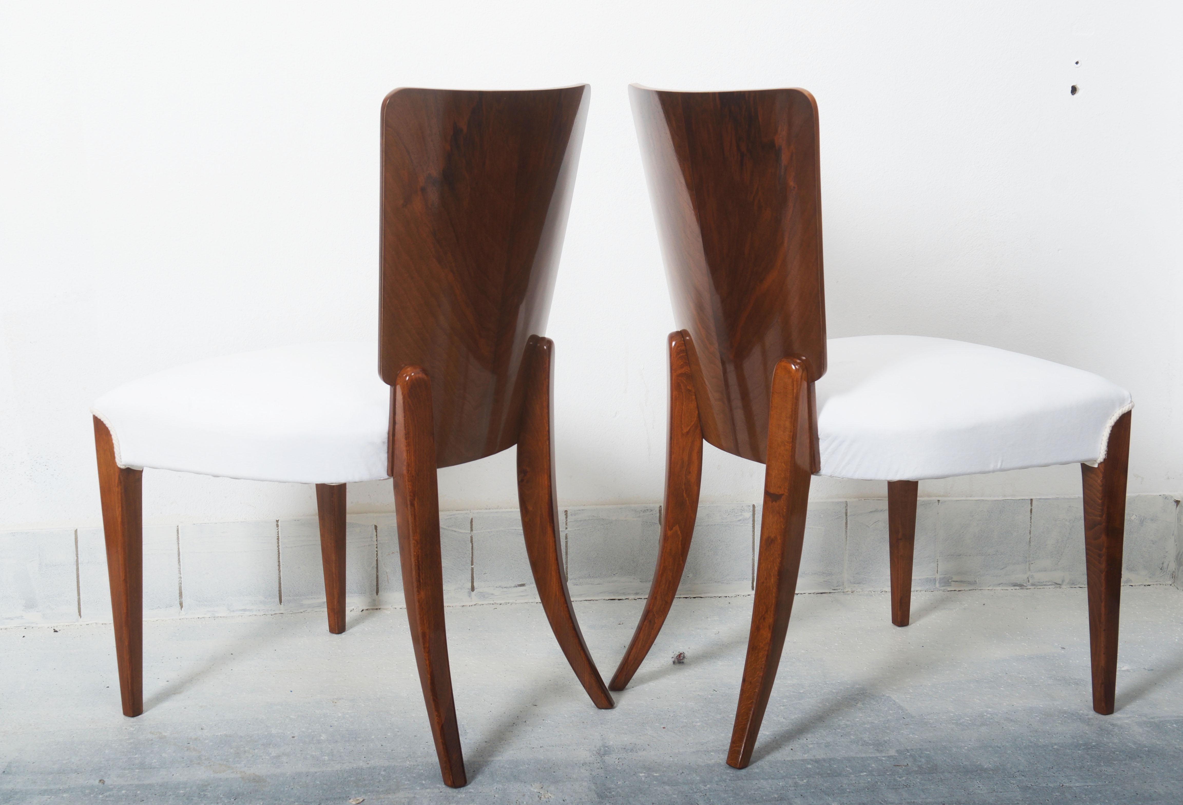 Art Deco Dining Chairs by Jindrich Halabala In Good Condition For Sale In Vienna, AT