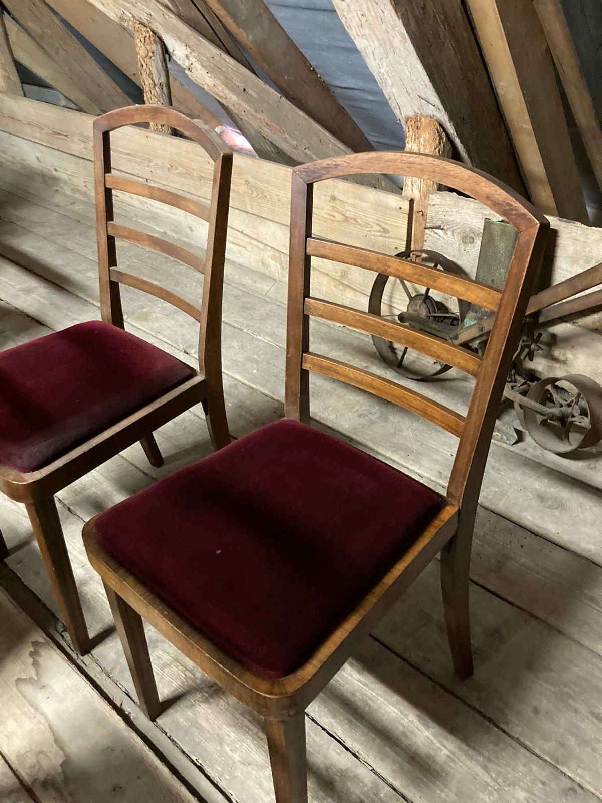 Art Deco Dining Chairs by Vlastimil Brožek, 1930's, Czechoslovakia, Set of 4 9