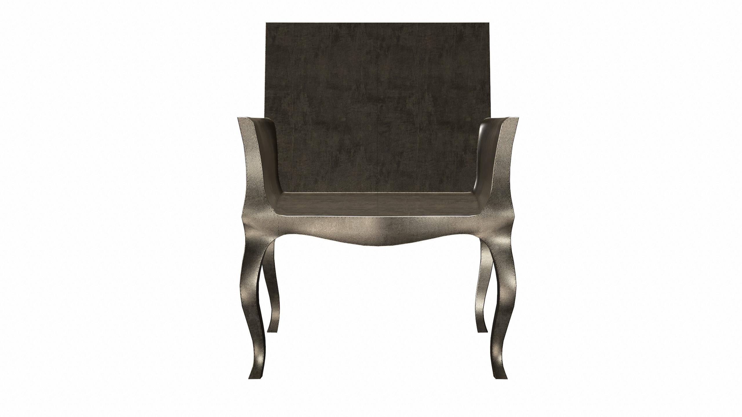 Contemporary Art Deco Dining Chairs Fine Hammered in Antique Bronze by Paul Mathieu For Sale