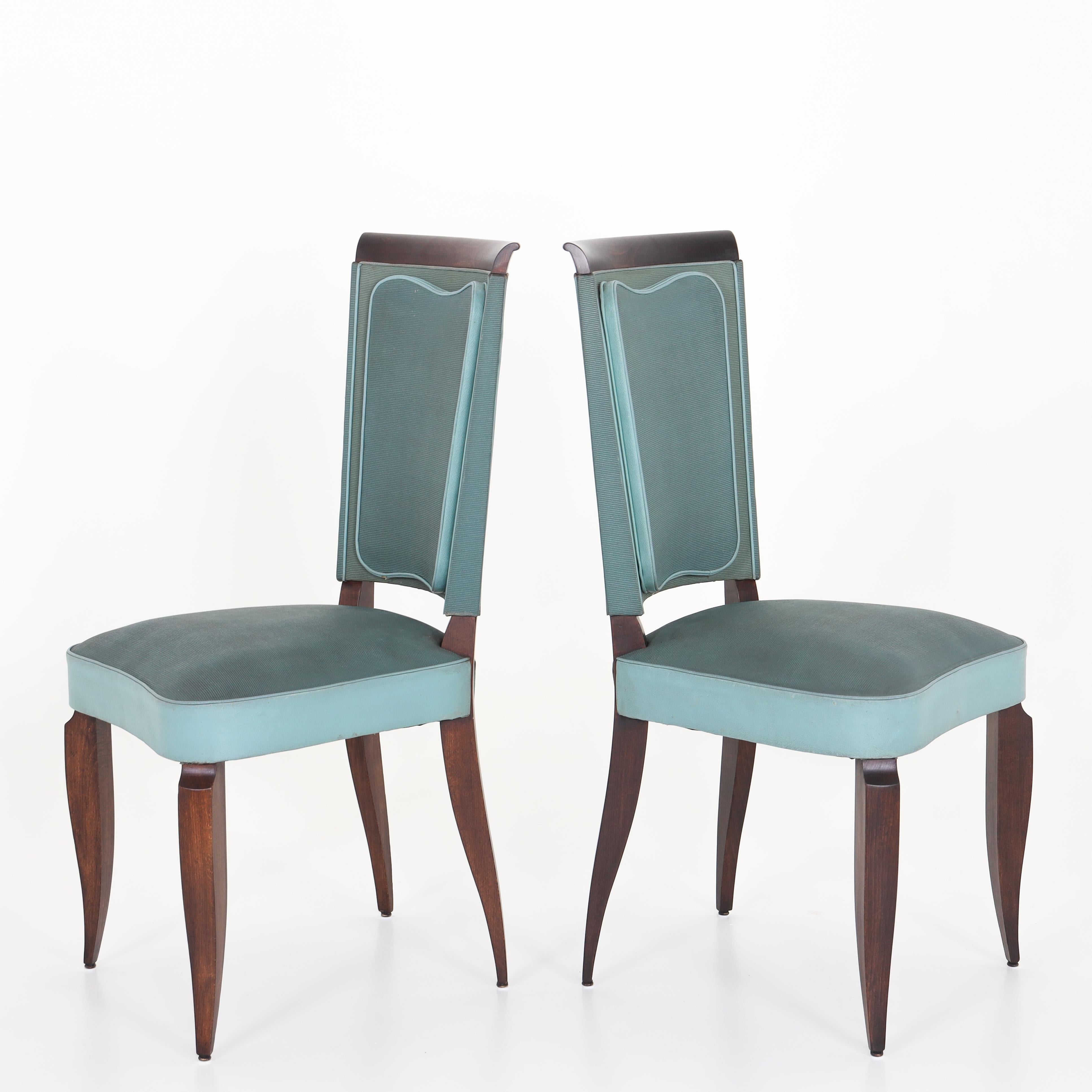 French Art Deco Dining Chairs, France 1920s
