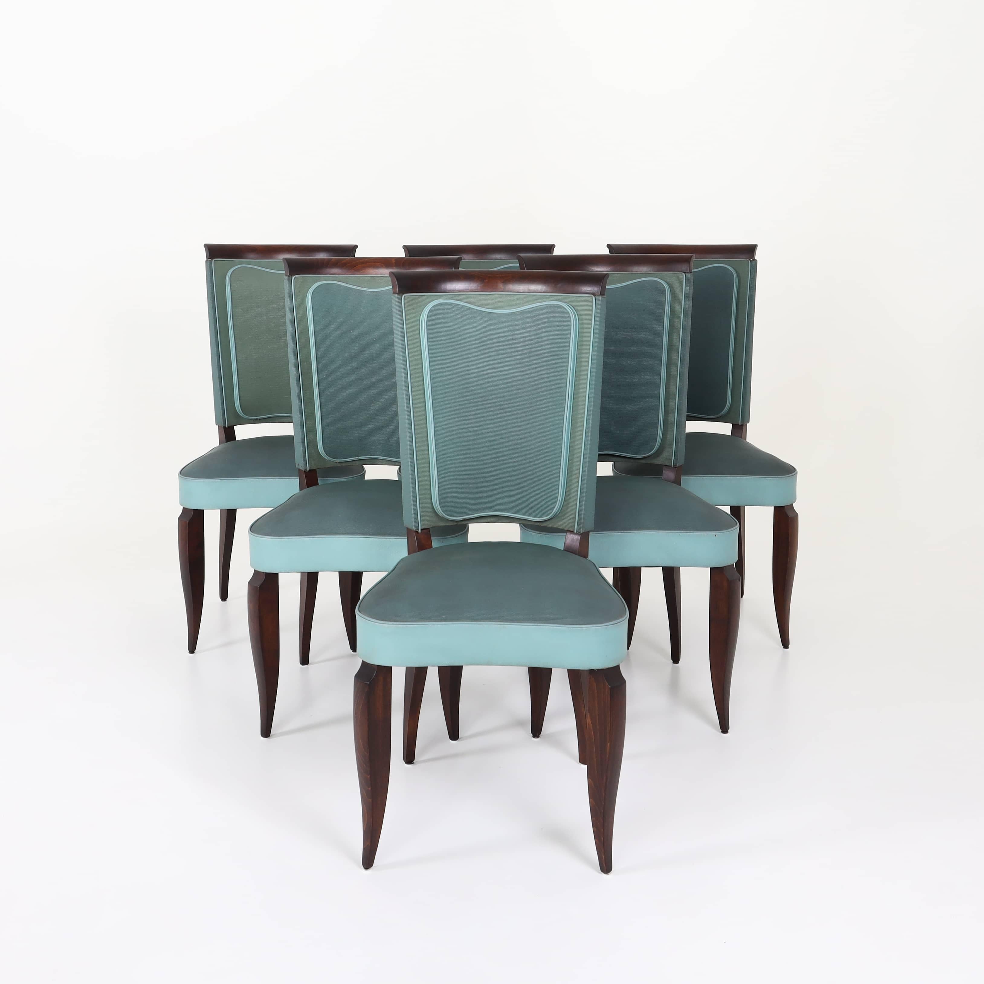 French Art Deco Dining Chairs, France 1920s