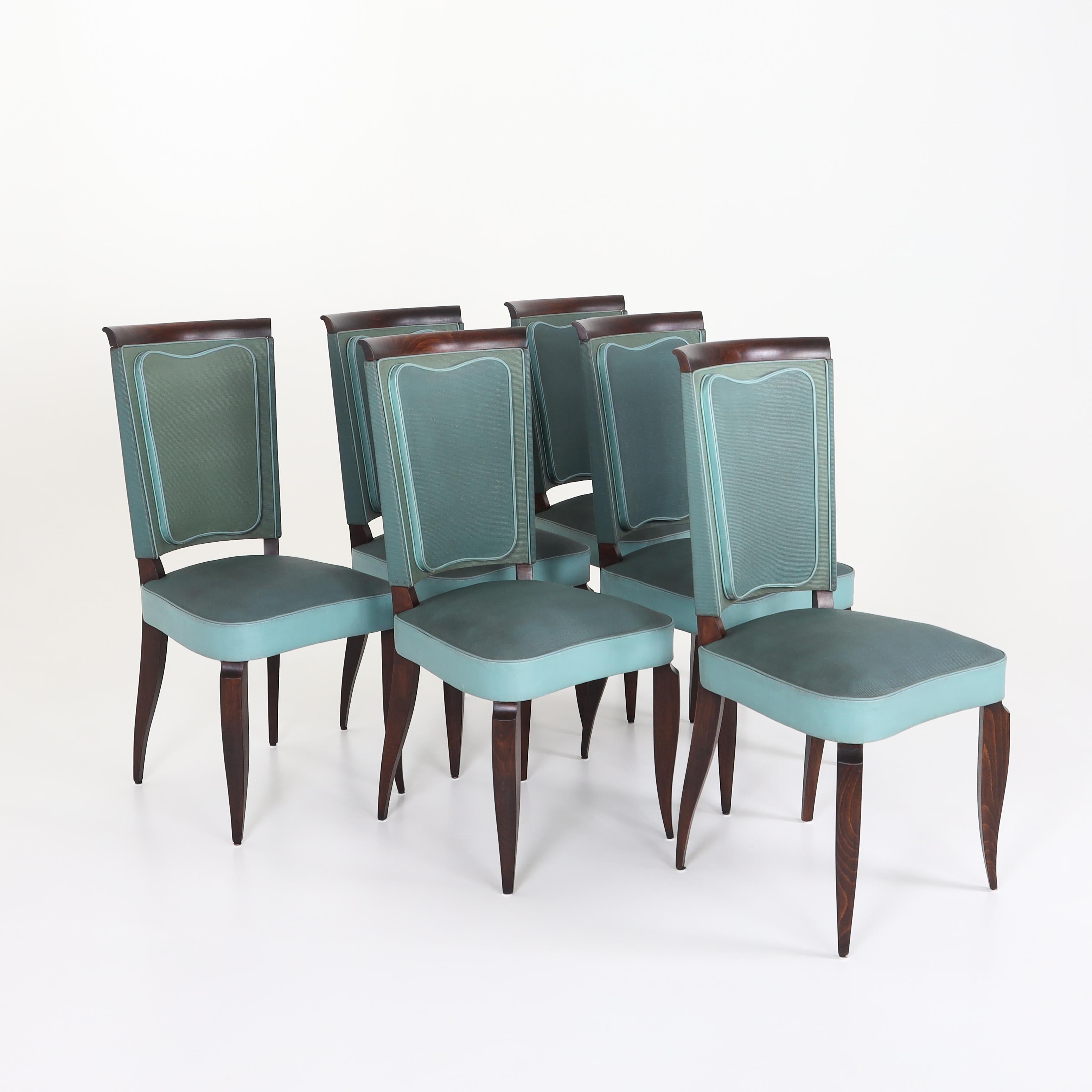 Art Deco Dining Chairs, France 1920s 1