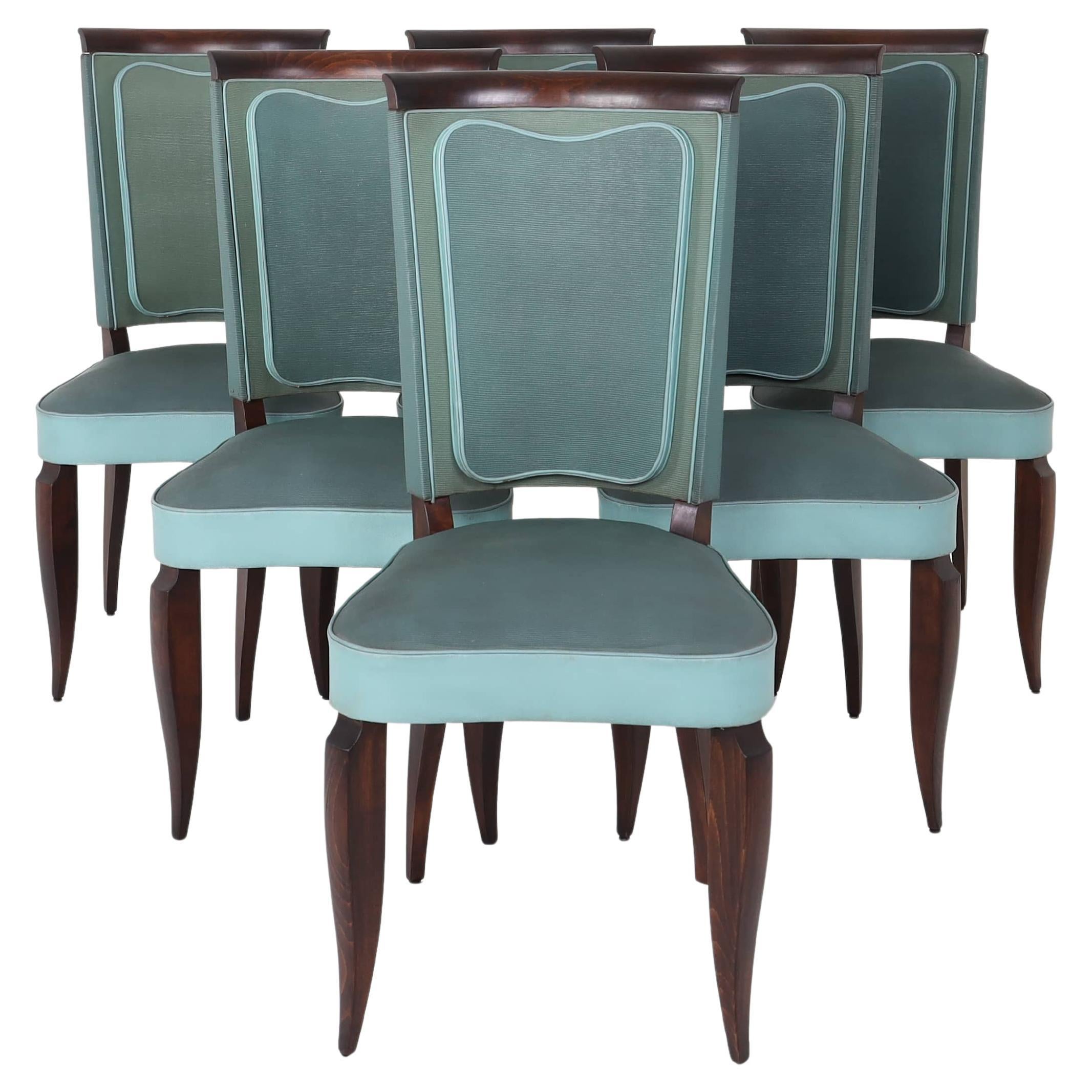Art Deco Dining Chairs, France 1920s