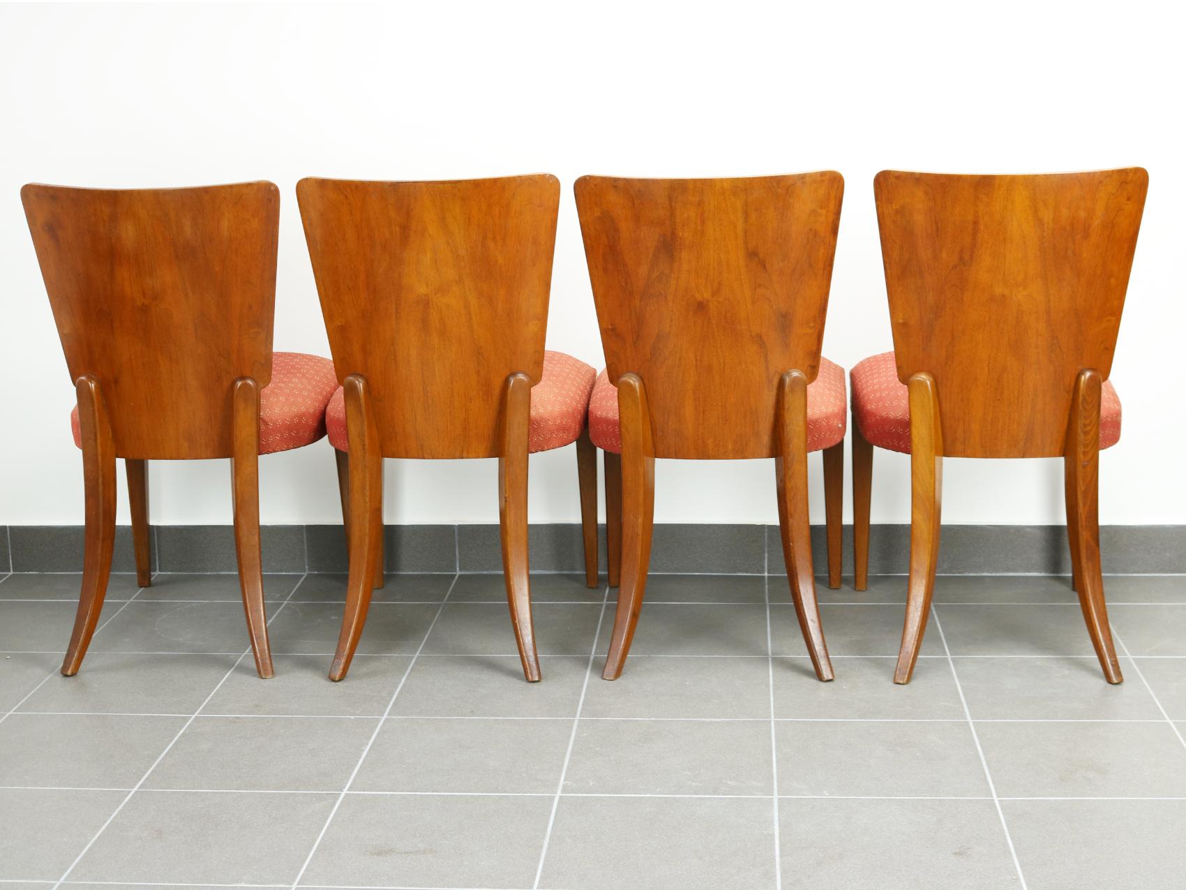 Art Deco Dining Chairs H-214 by Jindrich Halabala, 1930 In Good Condition In Lucenec, SK