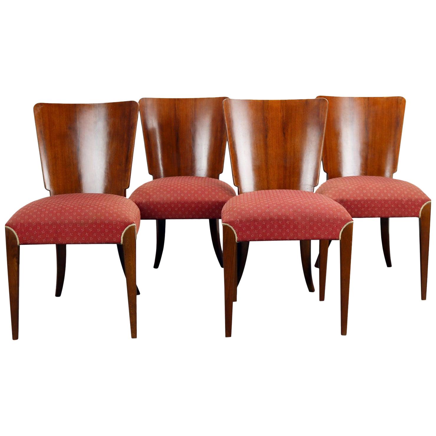 Art Deco Dining Chairs H214 by Jindrich Halabala, 1930s For Sale at