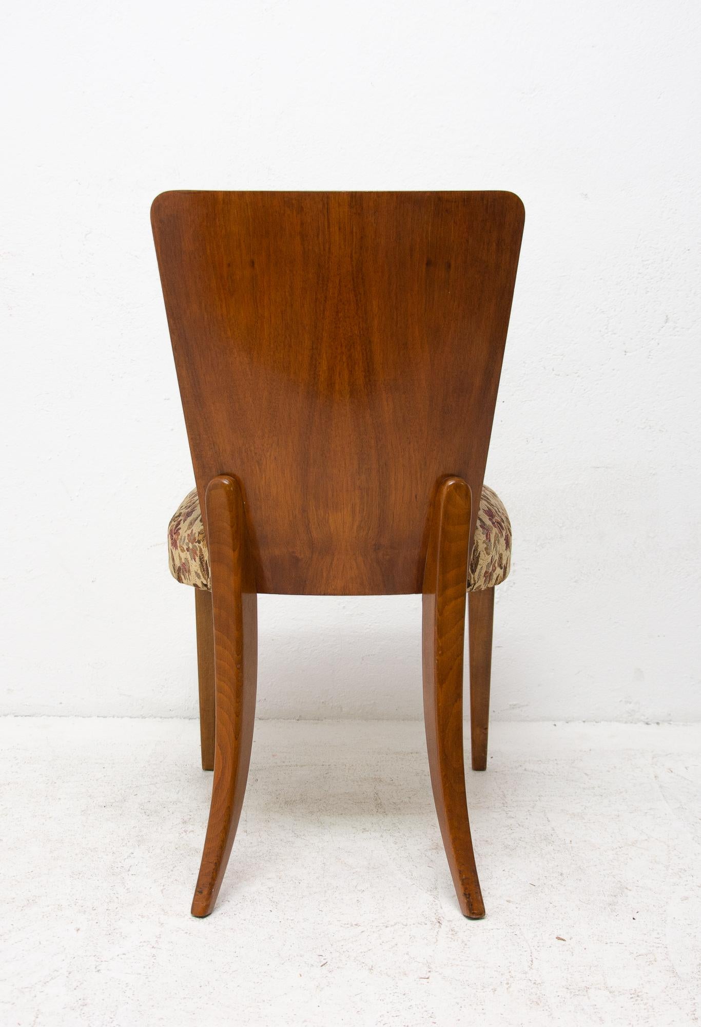 Art Deco Dining Chairs H-214 by Jindrich Halabala for ÚP Závody, 1950s 6