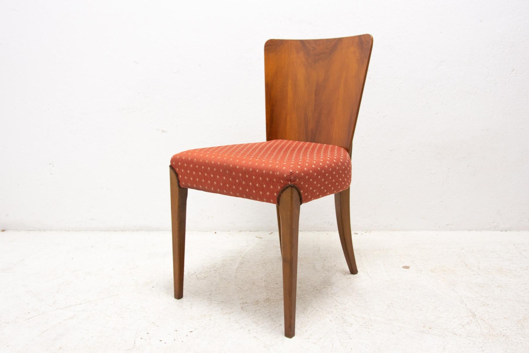 Art Deco Dining Chairs H-214 by Jindrich Halabala for ÚP Závody, 1950's For Sale 7