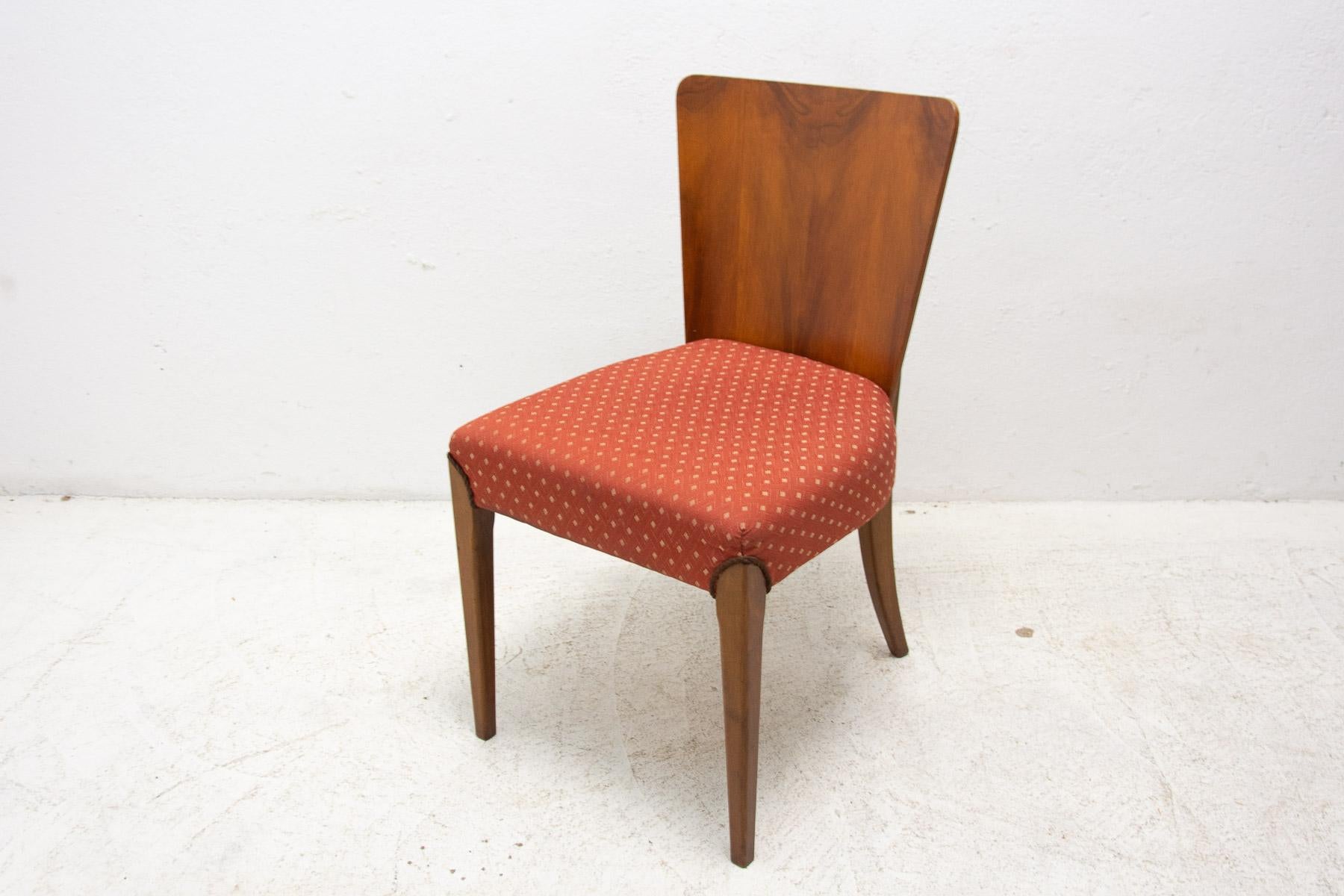 Art Deco Dining Chairs H-214 by Jindrich Halabala for ÚP Závody, 1950's For Sale 8