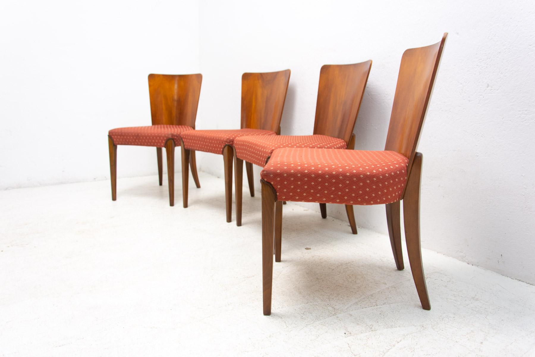 Art Deco Dining Chairs H-214 by Jindrich Halabala for ÚP Závody, 1950's For Sale 2