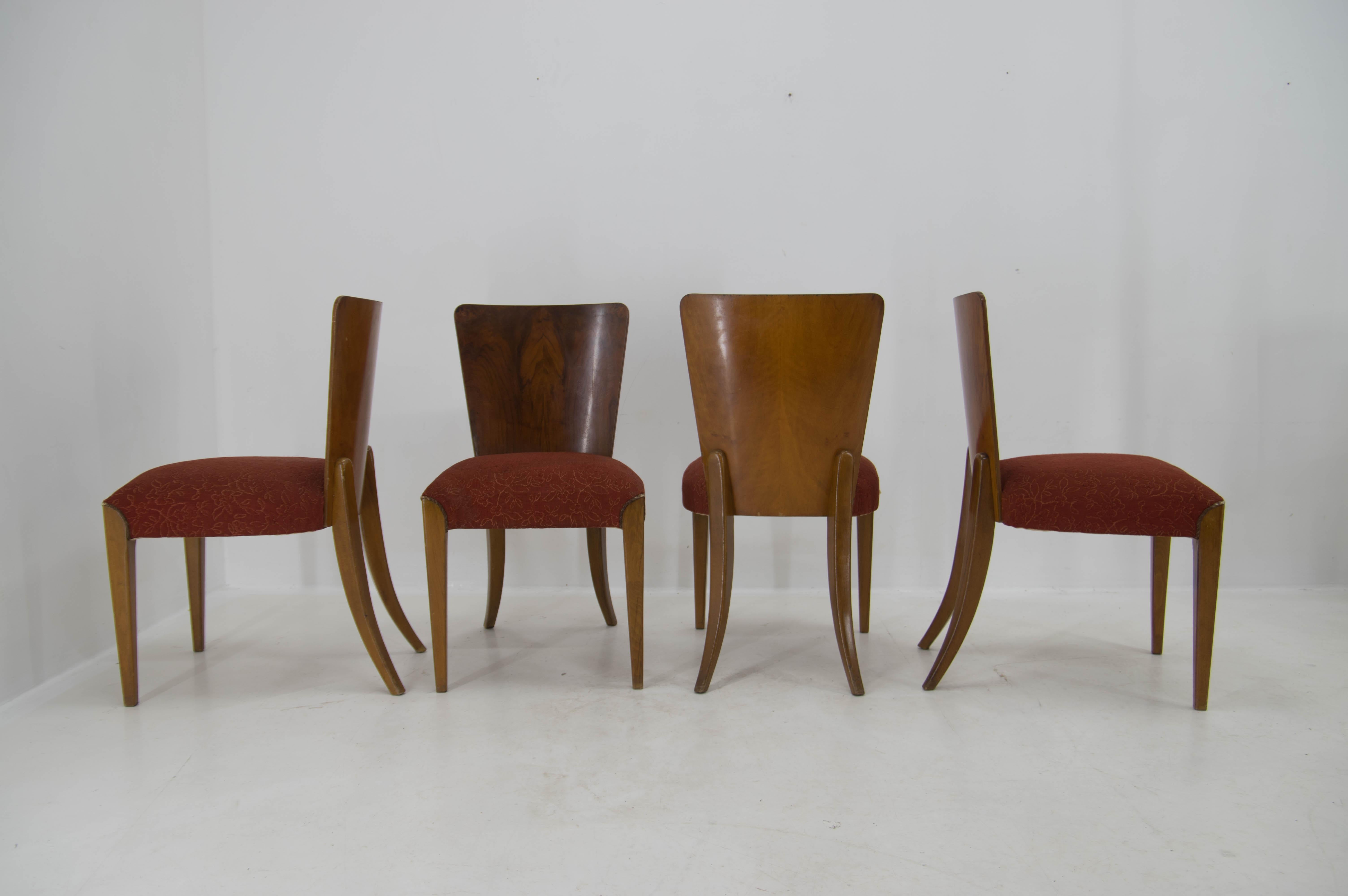 Art Deco Dining Chairs H-214 by Jindrich Halabala for UP Závody, Set of 4 4