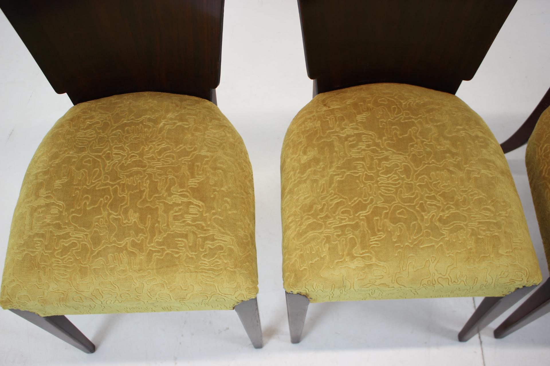 Art Deco Dining Chairs H-214 by Jindrich Halabala for UP Závody, Set of 4 In Good Condition For Sale In Praha, CZ
