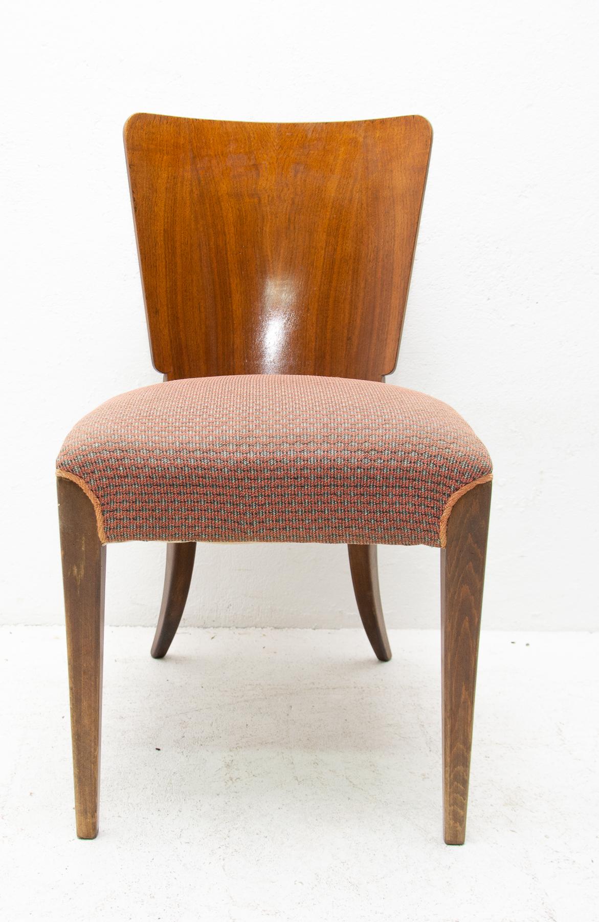 Art Deco Dining Chairs H-214 by Jindrich Halabala for ÚP Závody, Set of 4 In Good Condition In Prague 8, CZ