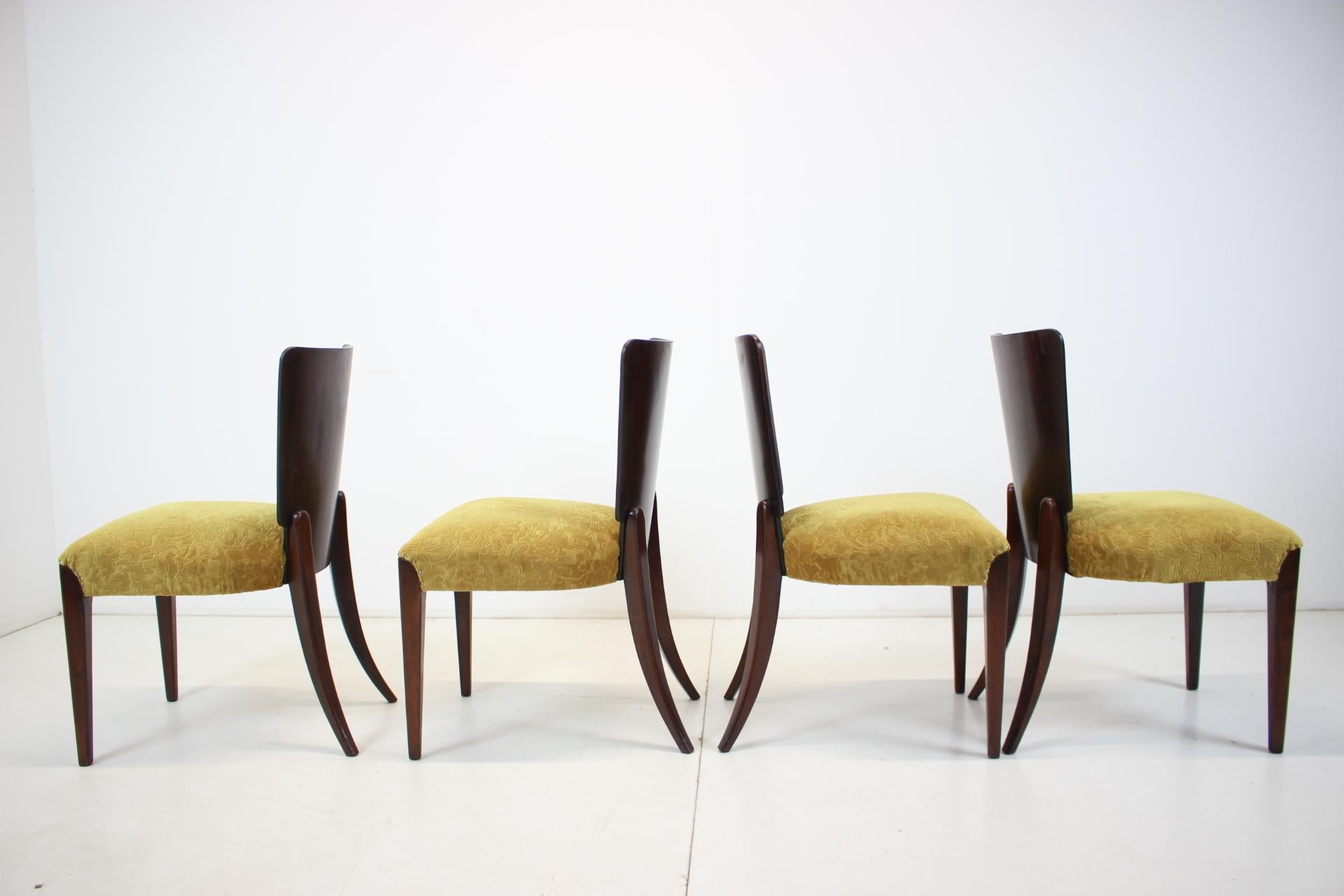 Mid-20th Century Art Deco Dining Chairs H-214 by Jindrich Halabala for UP Závody, Set of 4 For Sale