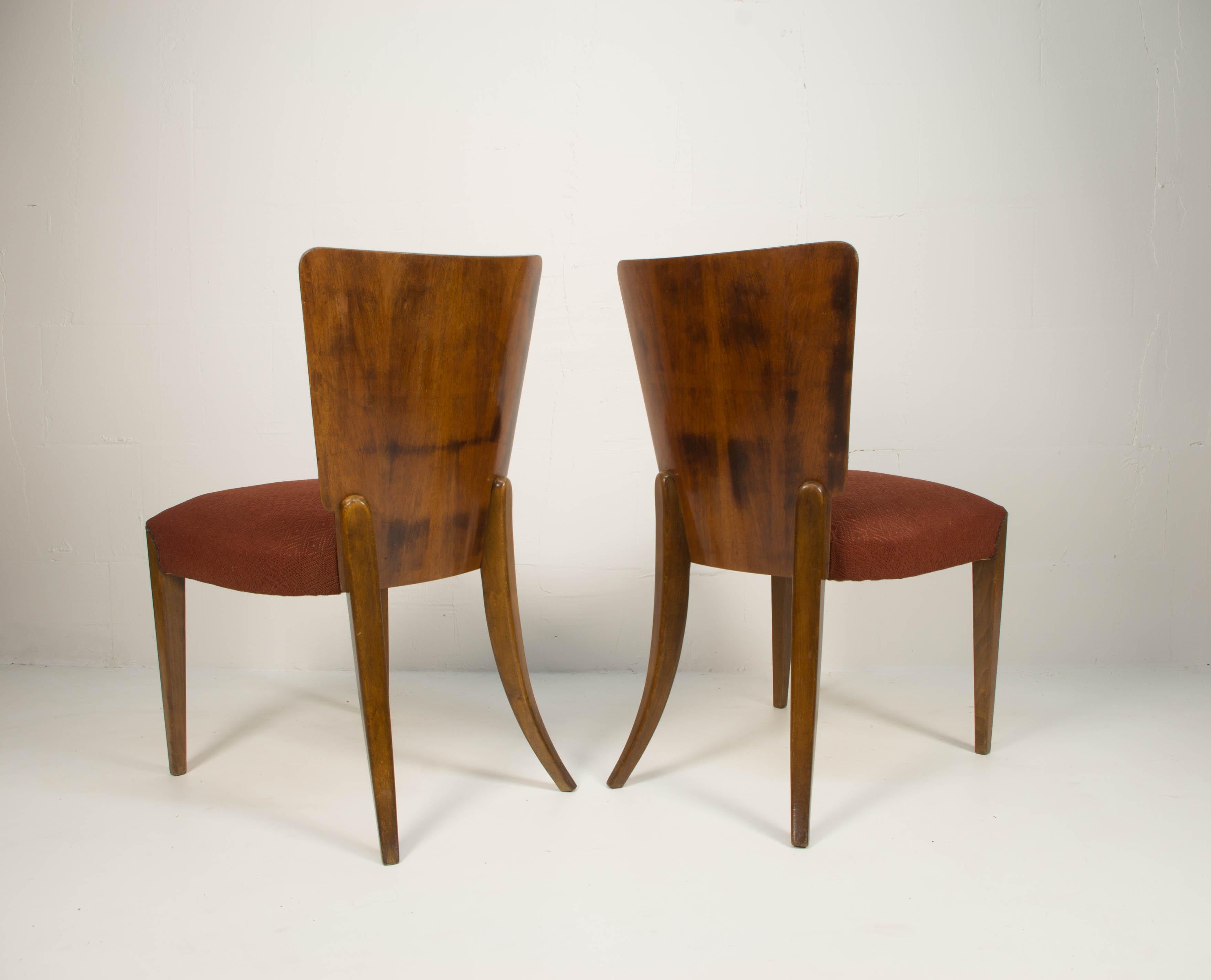 Art Deco dining chairs H-214 by Jindrich Halabala for UP Závody, Set of 4 2