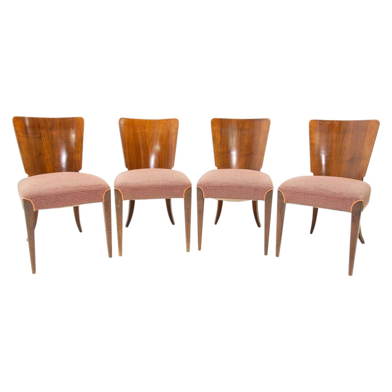 Art Deco Dining Chairs H-214 by Jindrich Halabala for ÚP Závody, Set of 4