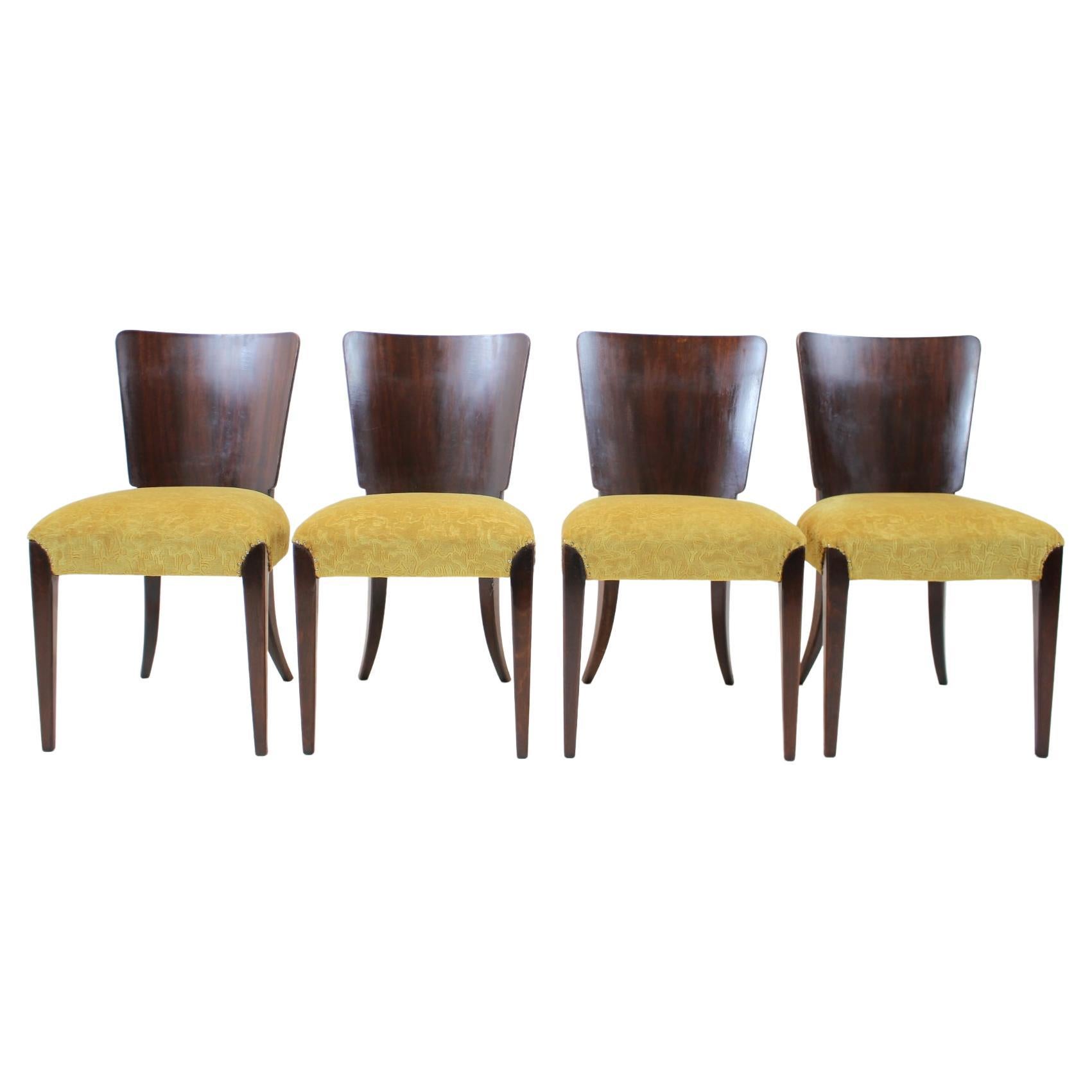 Art Deco Dining Chairs H-214 by Jindrich Halabala for UP Závody, Set of 4