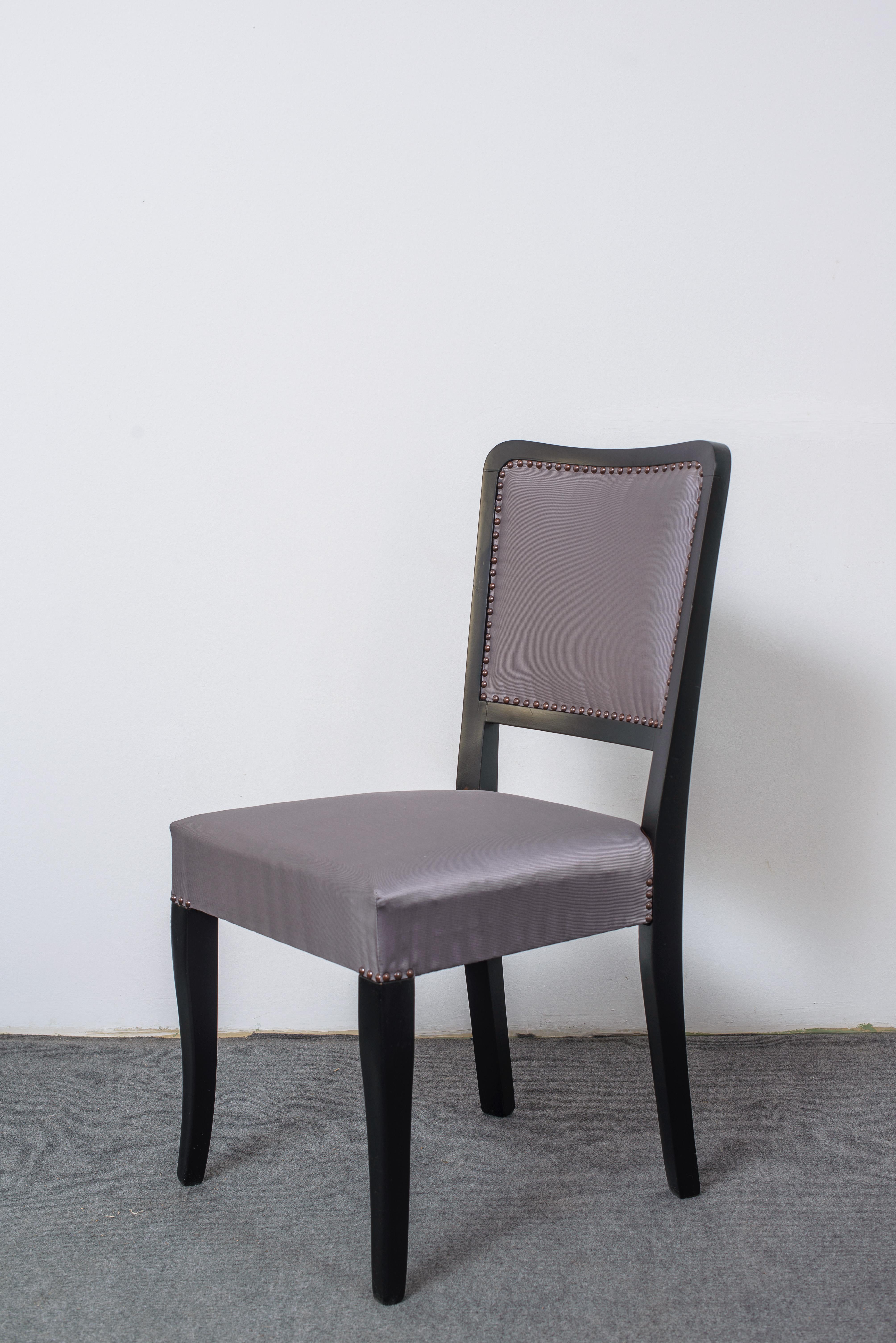 Fabric  Art Deco Dining Chairs, Set of 4 For Sale