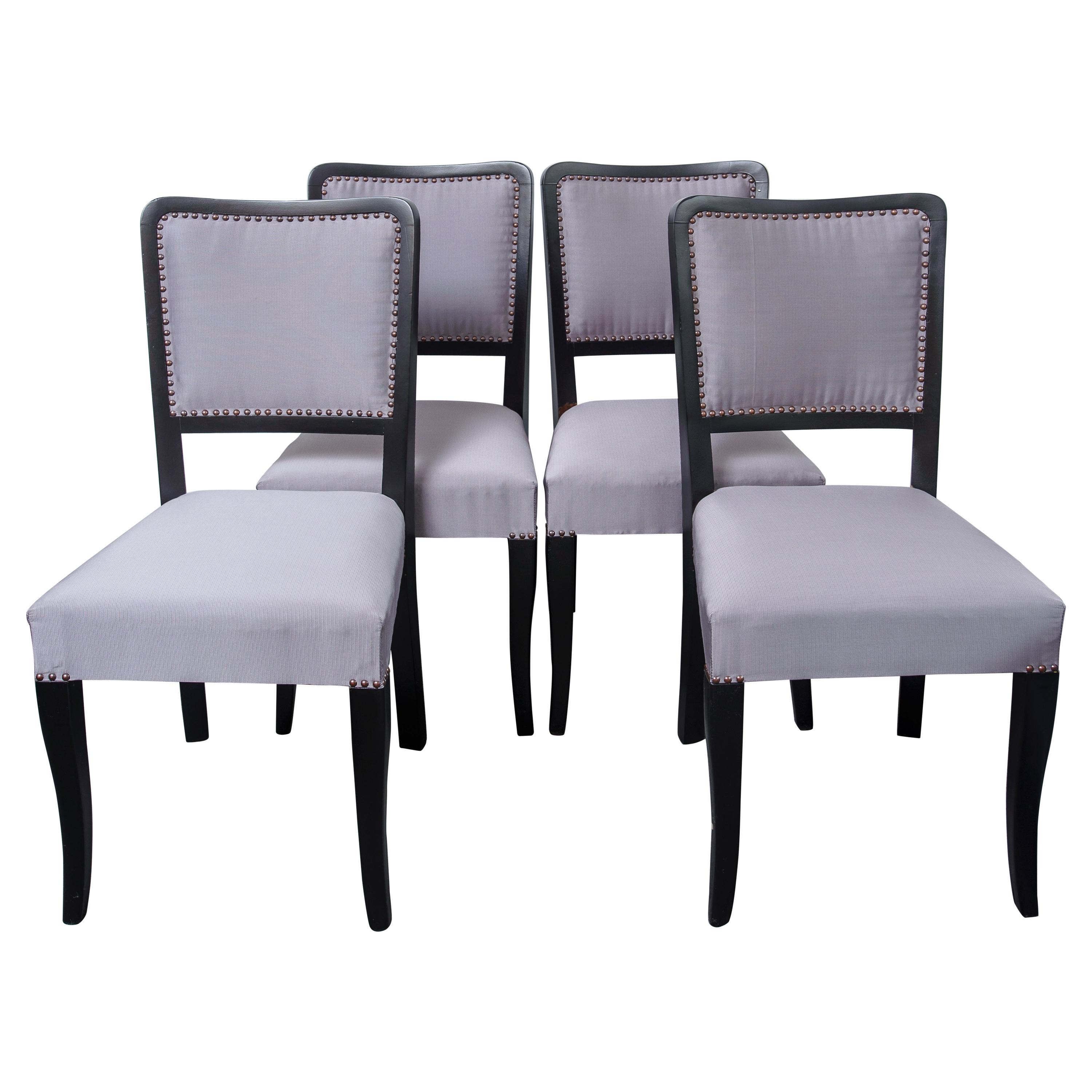  Art Deco Dining Chairs, Set of 4 For Sale