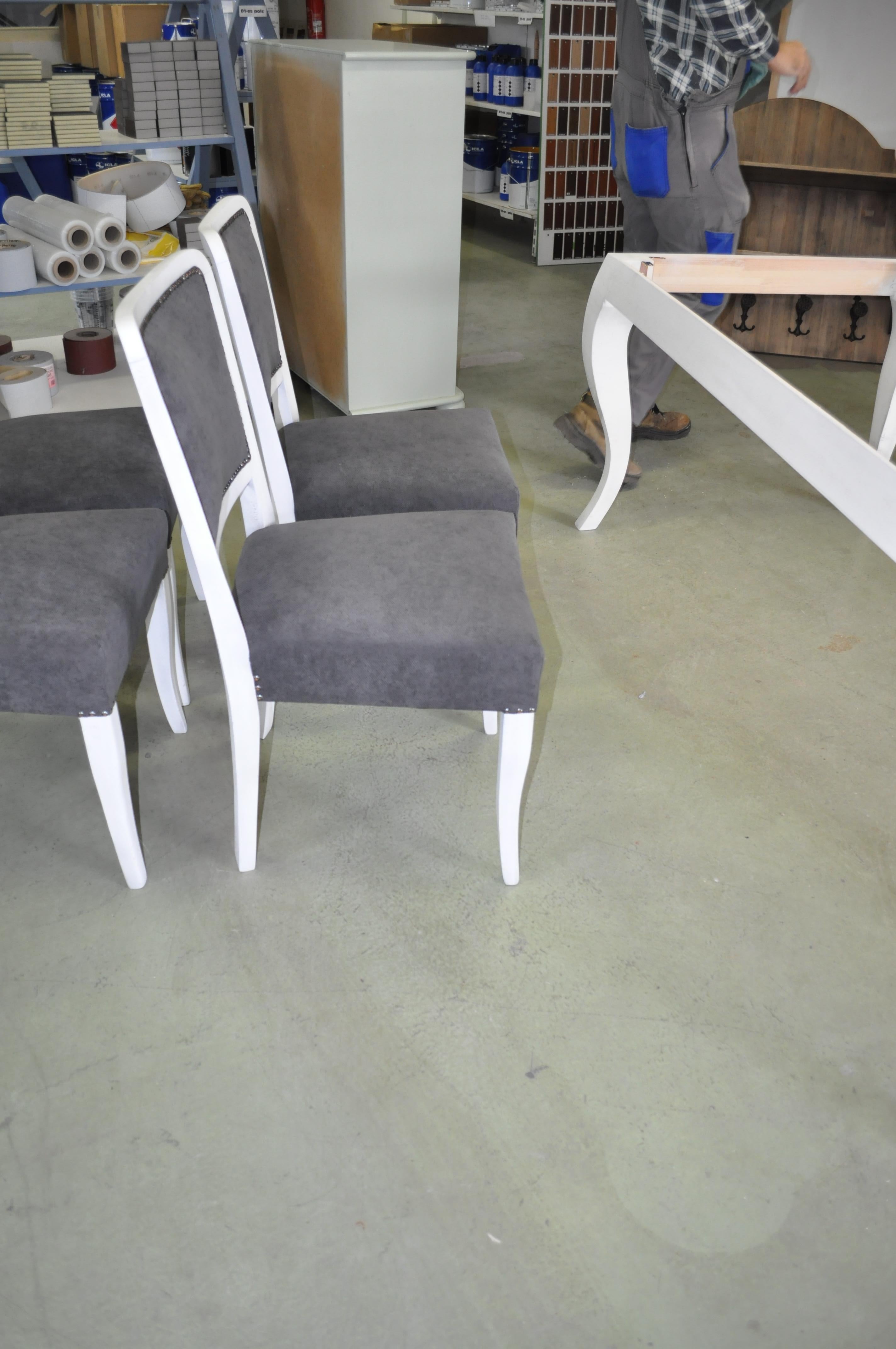 Hungarian Art Deco Dining Chairs, Set of 6 For Sale