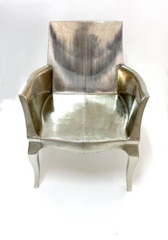 Art Deco Dining Chairs Smooth White Bronze by Paul Mathieu for S. Odegard