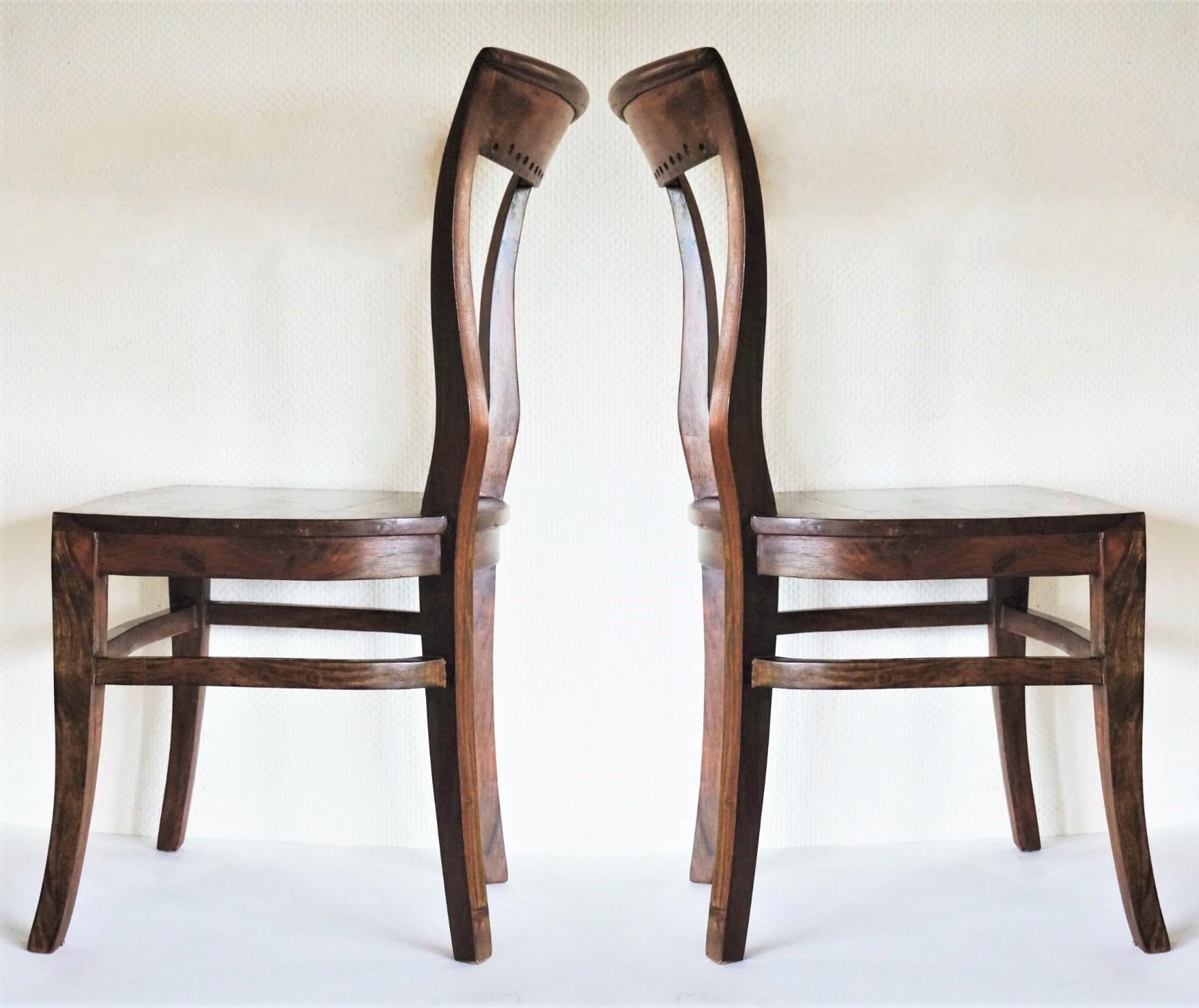 art deco oak dining chairs