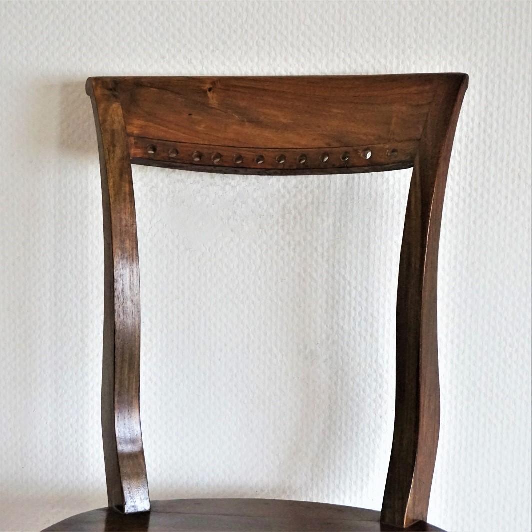 Art Deco Dining Chairs Solid Oak, Set of Four In Good Condition In Frankfurt am Main, DE