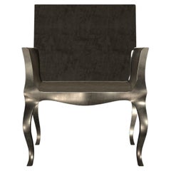 Chaises de salle à manger Art déco en bronze blanc ancien et lisse de Paul Mathieu