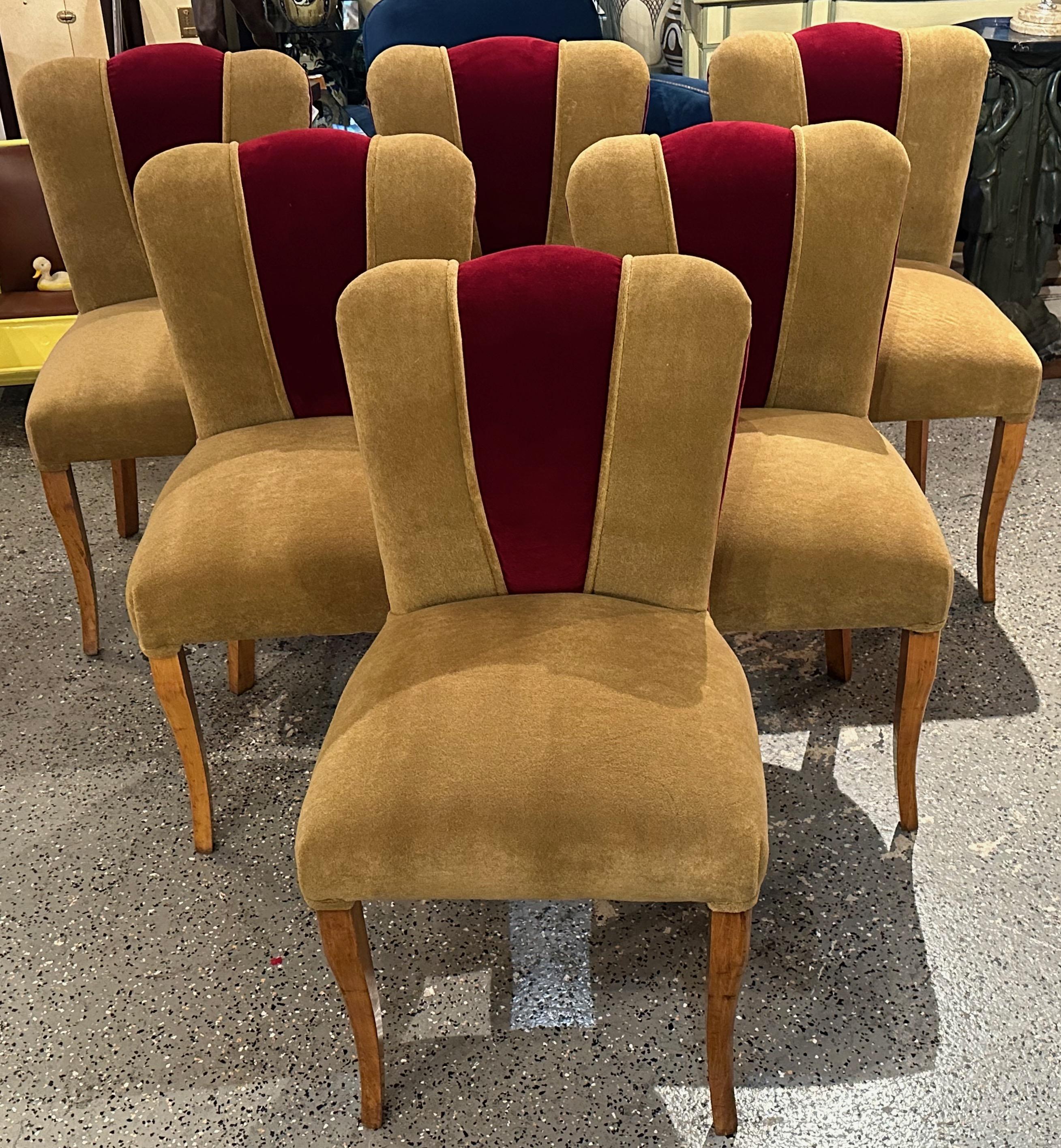 Art Deco Dining Room or Side Chairs French Style Mohair 1