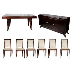 Art Deco Dining Room Set, Jules Leleu Style, (20th Century)