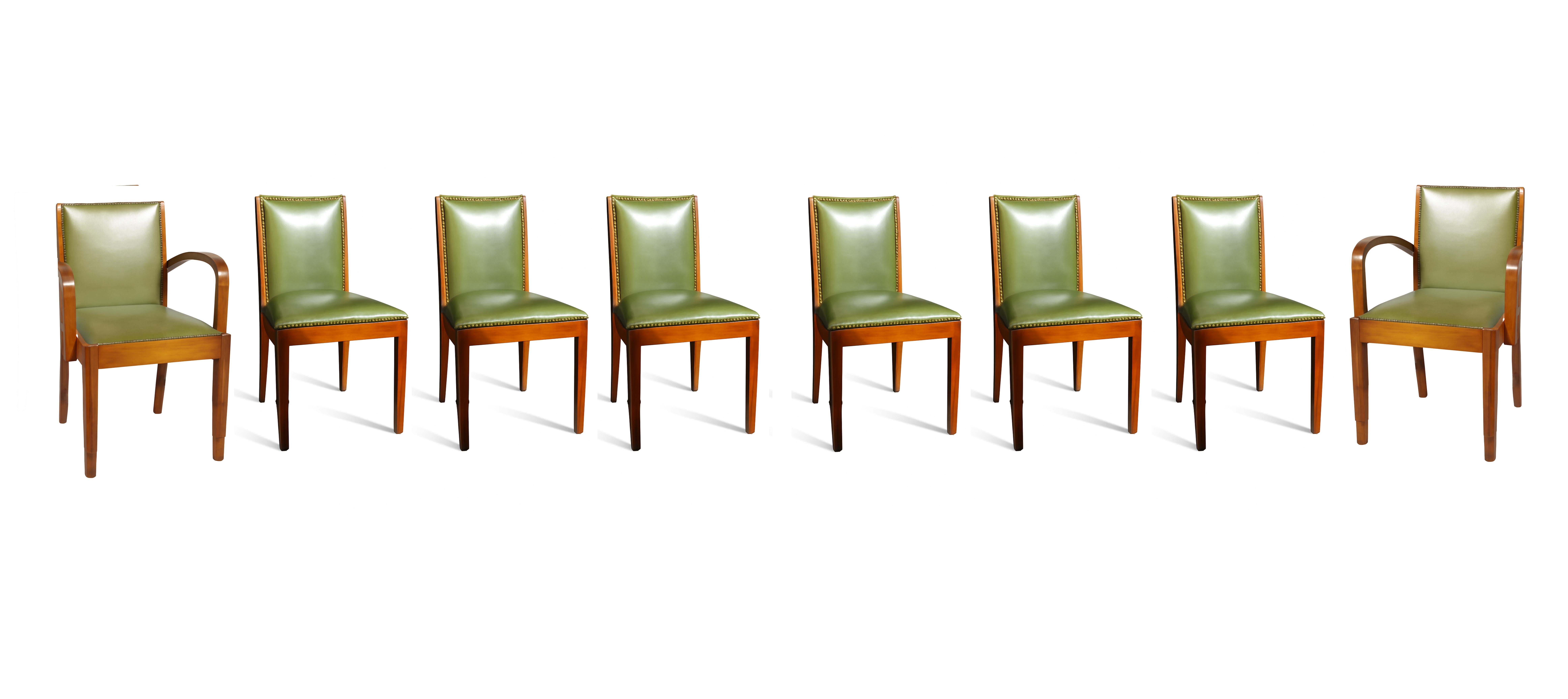 Ensemble de salle à manger Art déco avec 8 chaises, 20ème siècle en vente 9