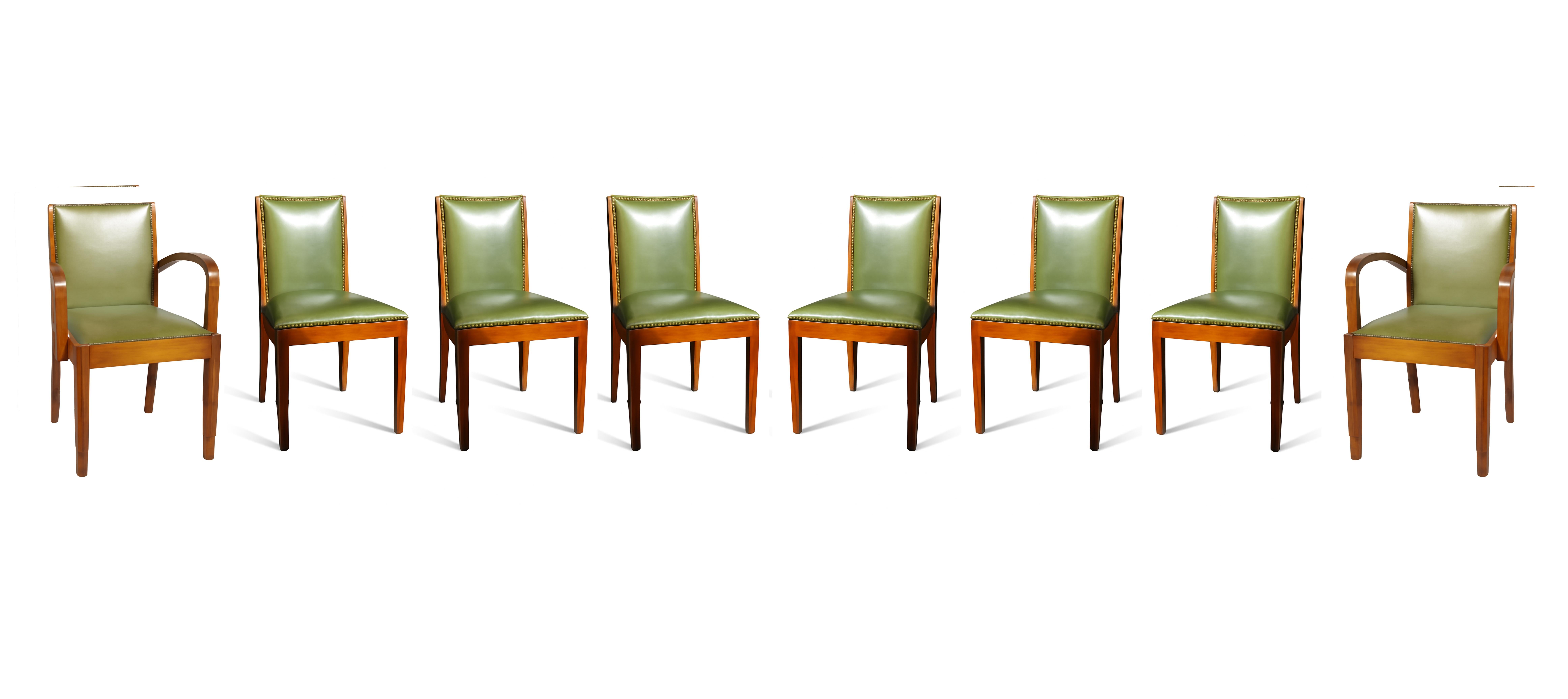 Ensemble de salle à manger Art déco avec 8 chaises, 20ème siècle en vente 10