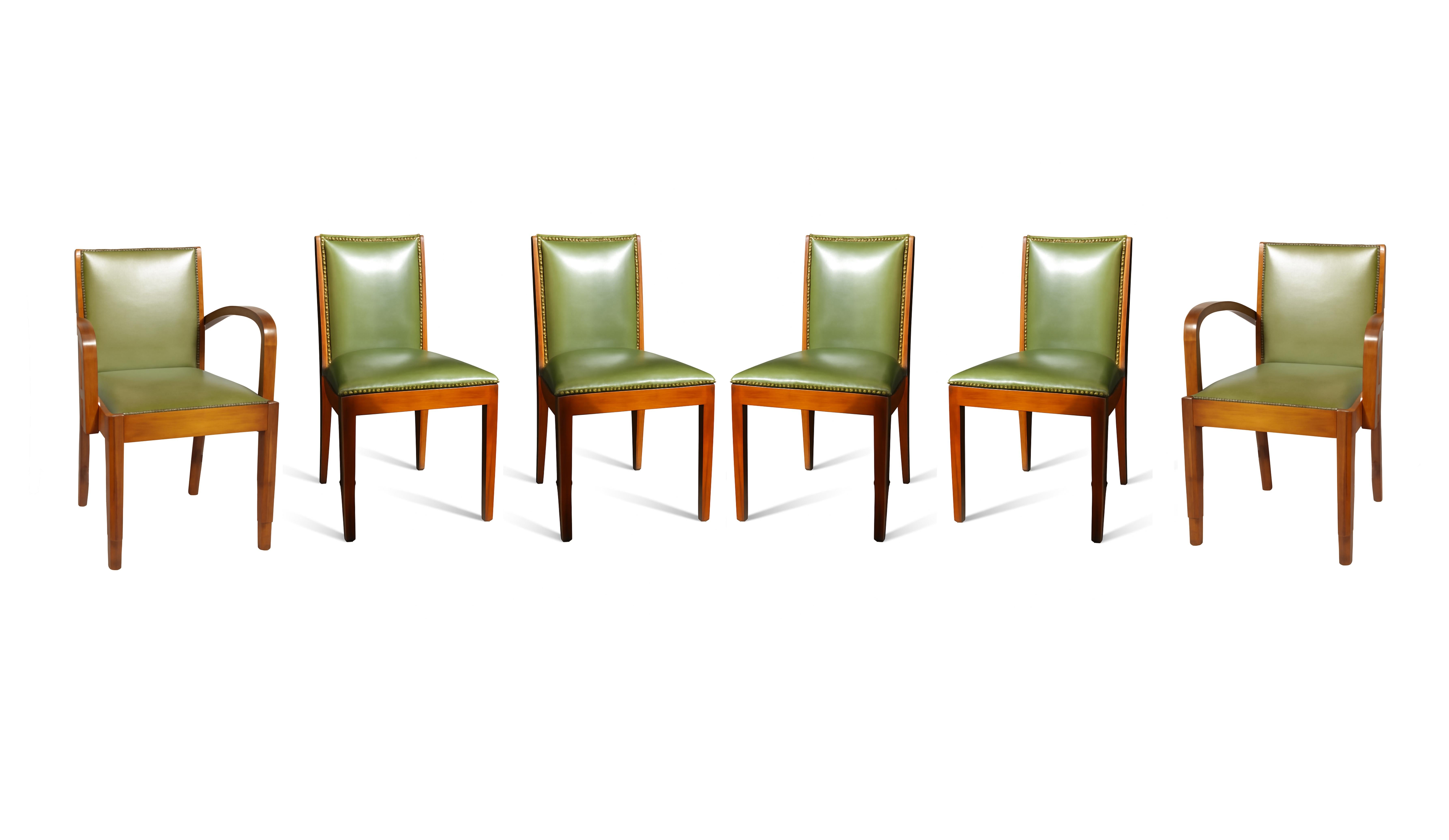 Ensemble de salle à manger Art déco avec 8 chaises, 20ème siècle en vente 11