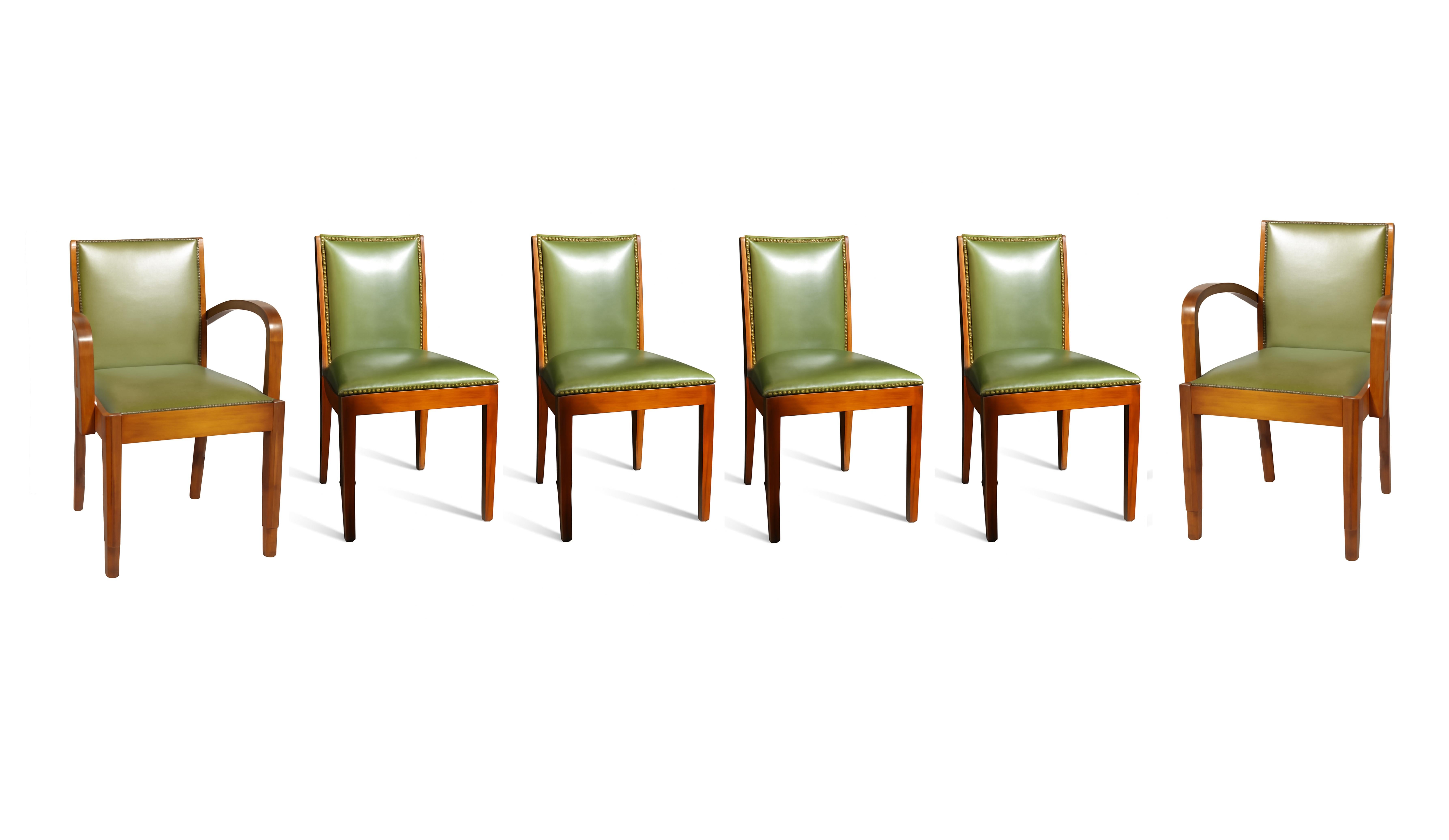 Ensemble de salle à manger Art déco avec 8 chaises, 20ème siècle en vente 12