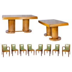 Art Deco Dining Room Set With 8 Chairs, 20th Century