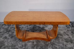 Art Deco Dining Room Table in Amboina Burl, Shellac Hand-Polished, France 1930s