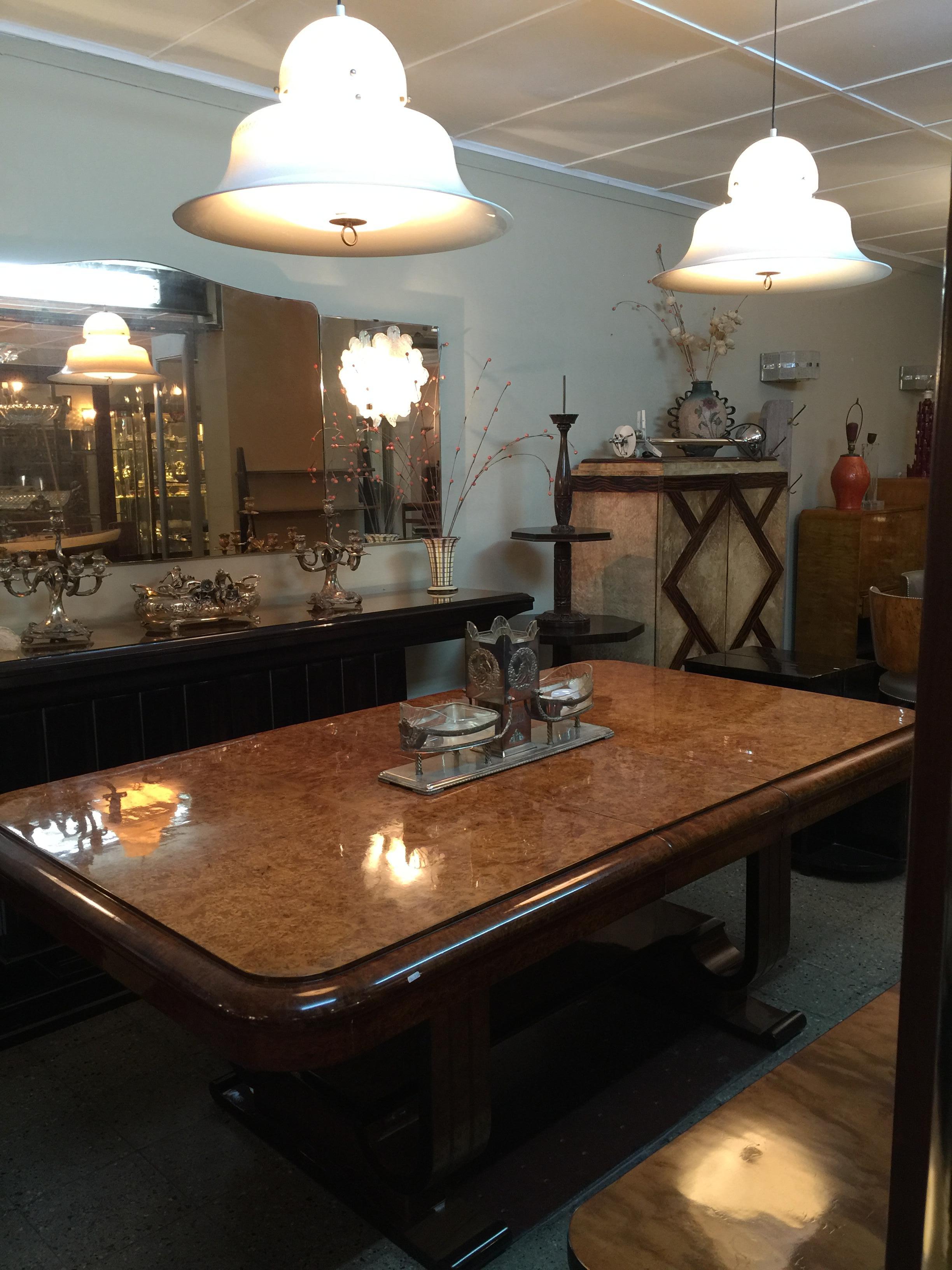 Table de salle à manger Art Déco avec plateau de rallonge, 1920 « 8 personnes » en vente 4