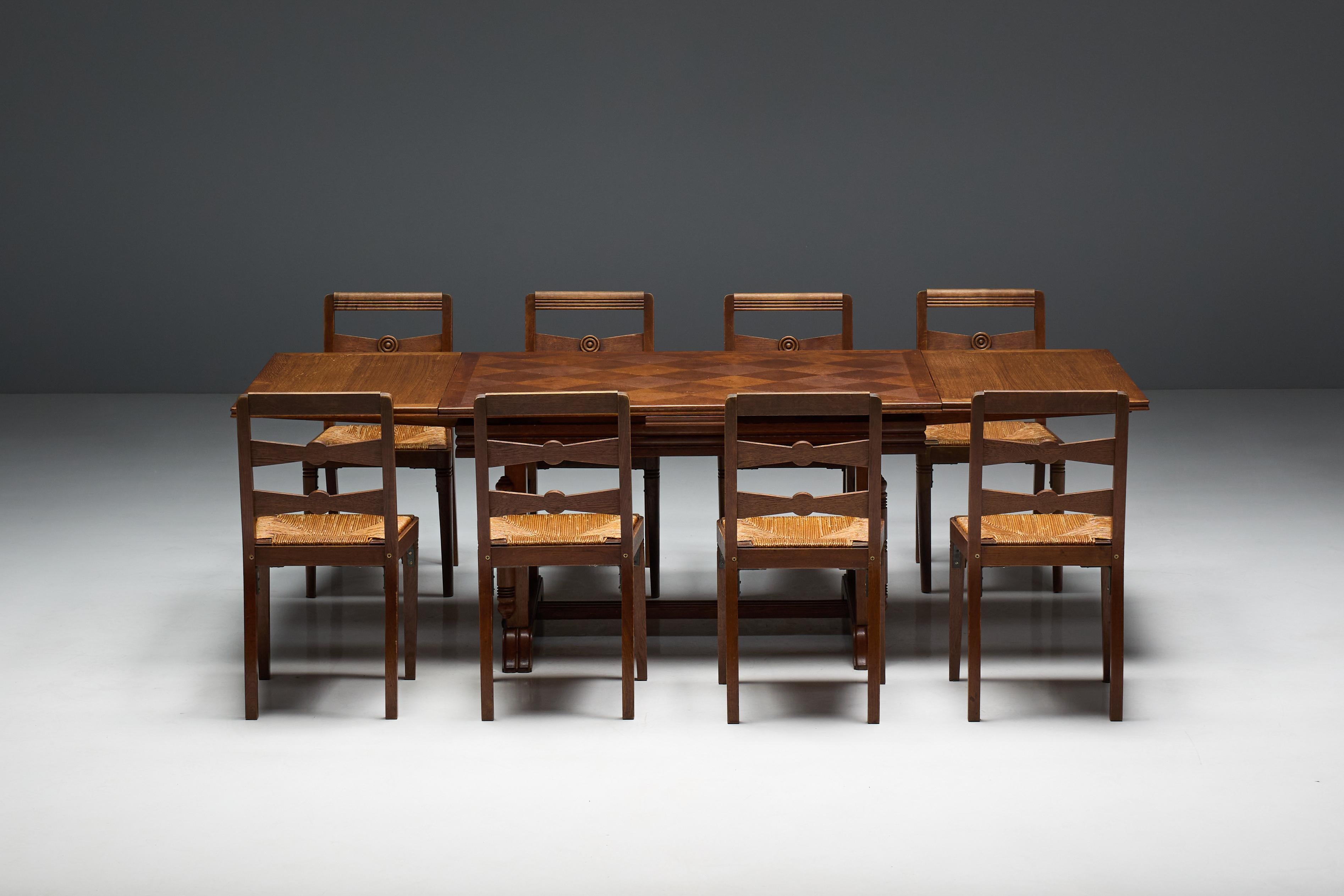 French Art Deco Dining Set by Charles Dudouyt, France, 1940s For Sale