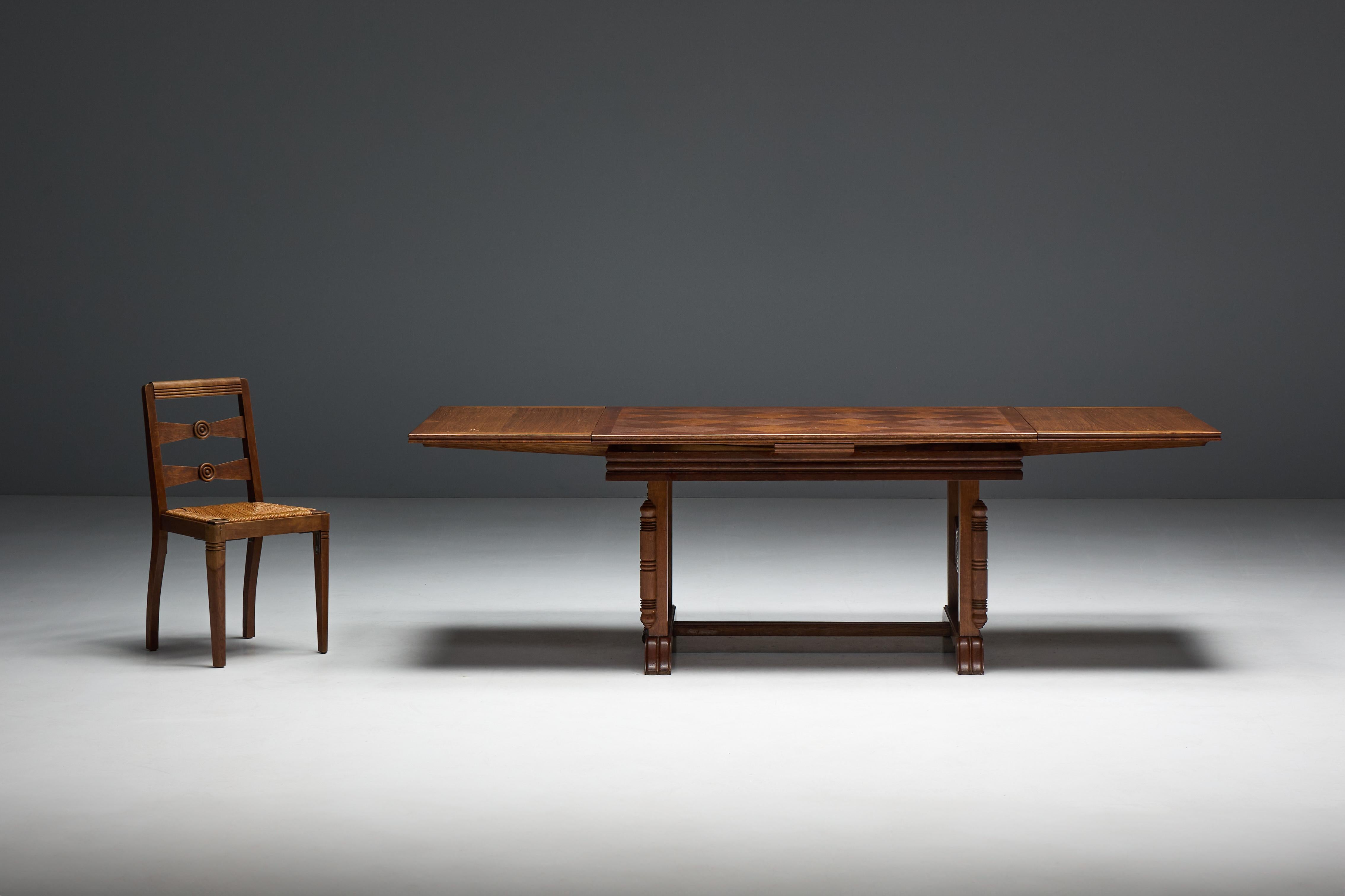 Art Deco Dining Set by Charles Dudouyt, France, 1940s For Sale 1